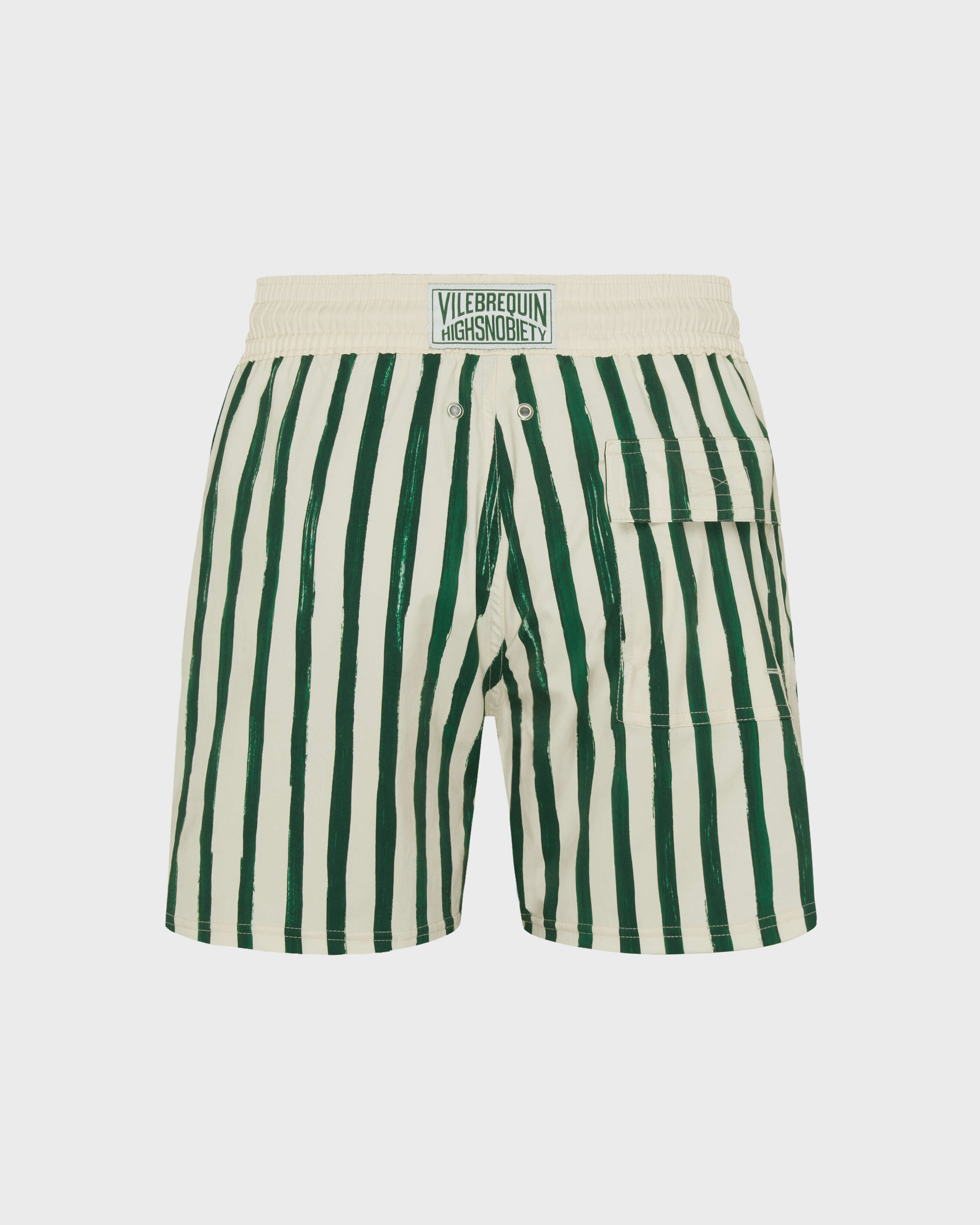 Men Stretch Swim Shorts HS Stripes - Vilebrequin x Highsnobiety GARDEN back view