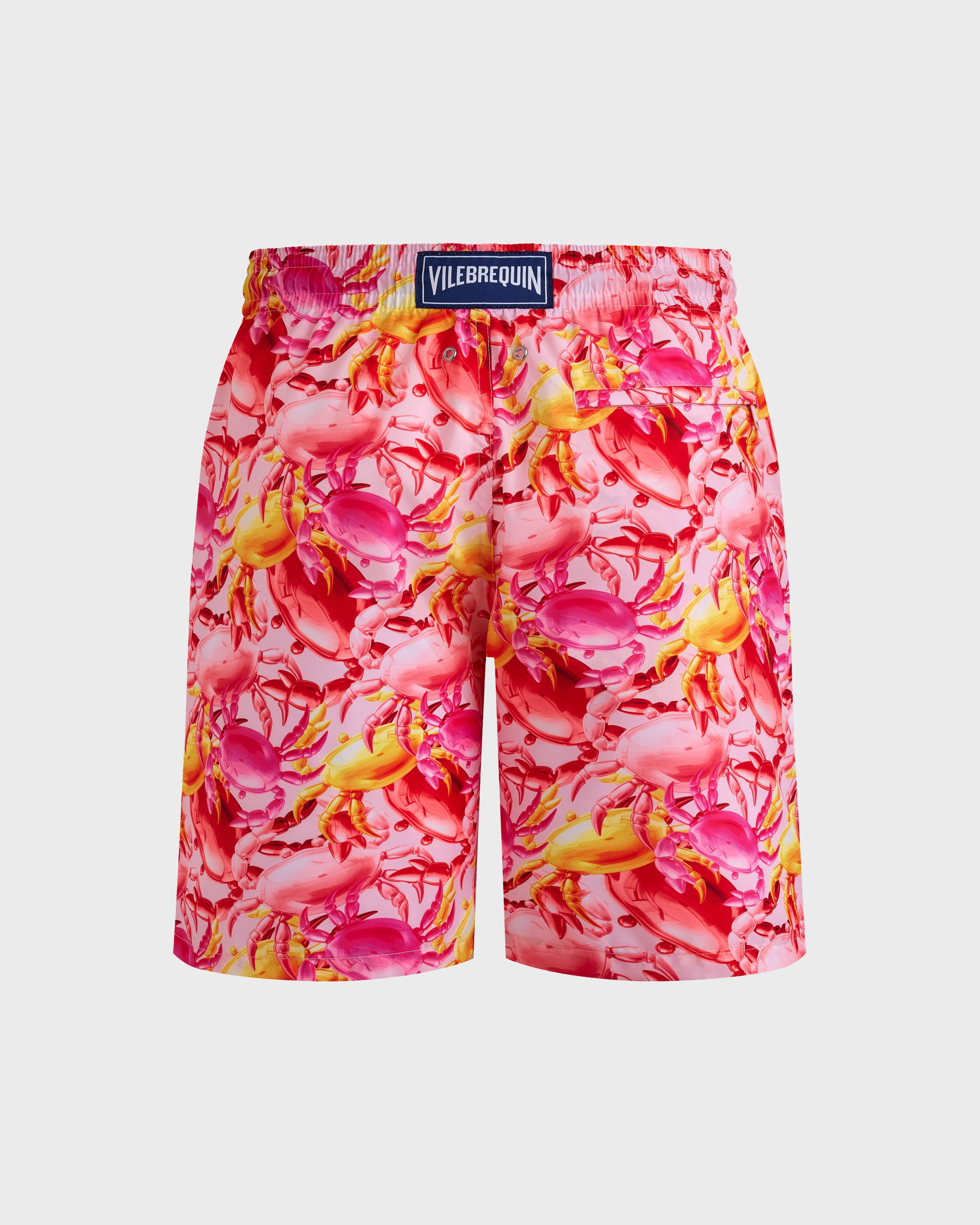 Men Ultra-Light and Packable Swim trunks Crab Balloonss PEONY back view