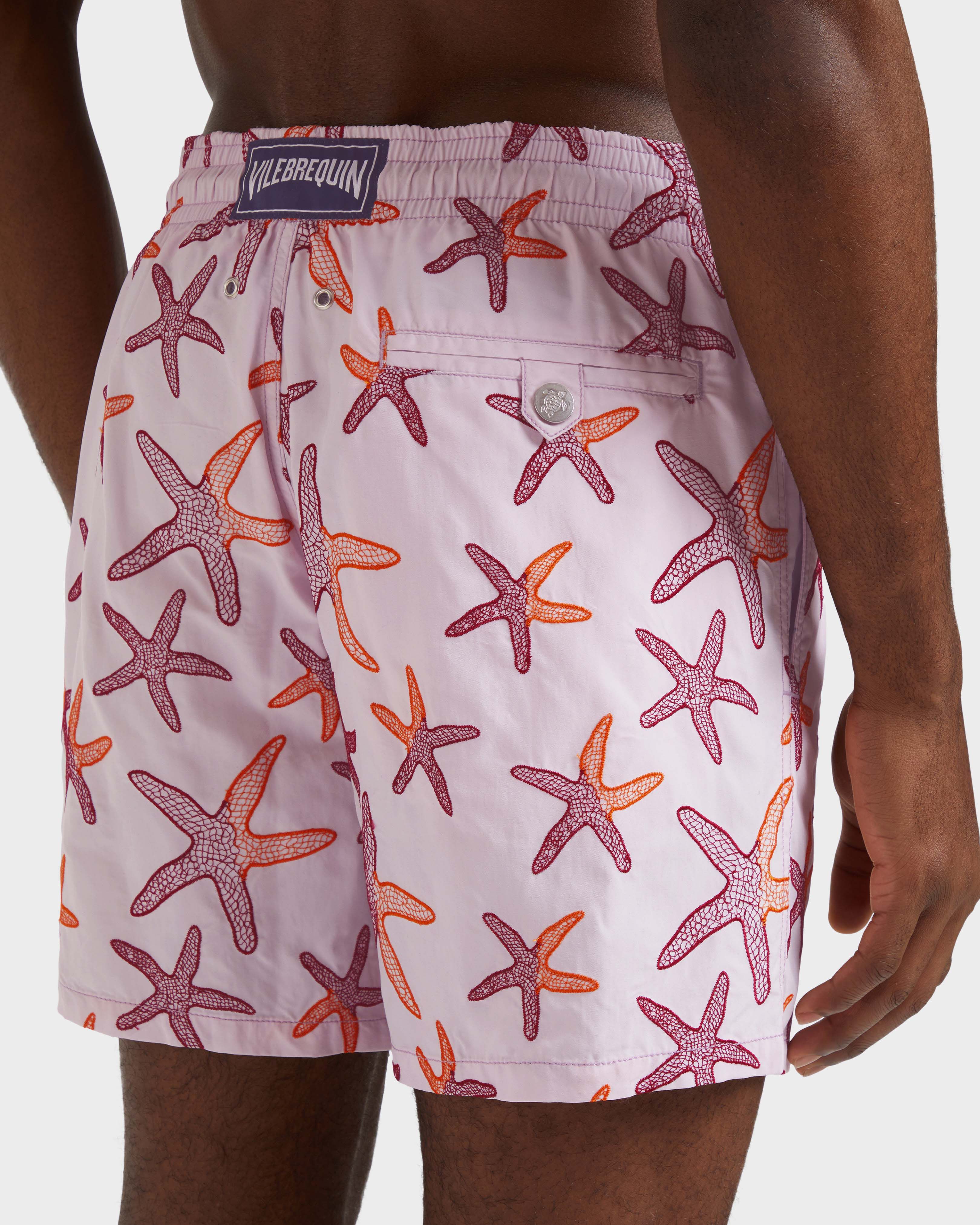 Men Swim Shorts Embroidered Starlettes- Limited Edition PETALE / PINK supp2 view