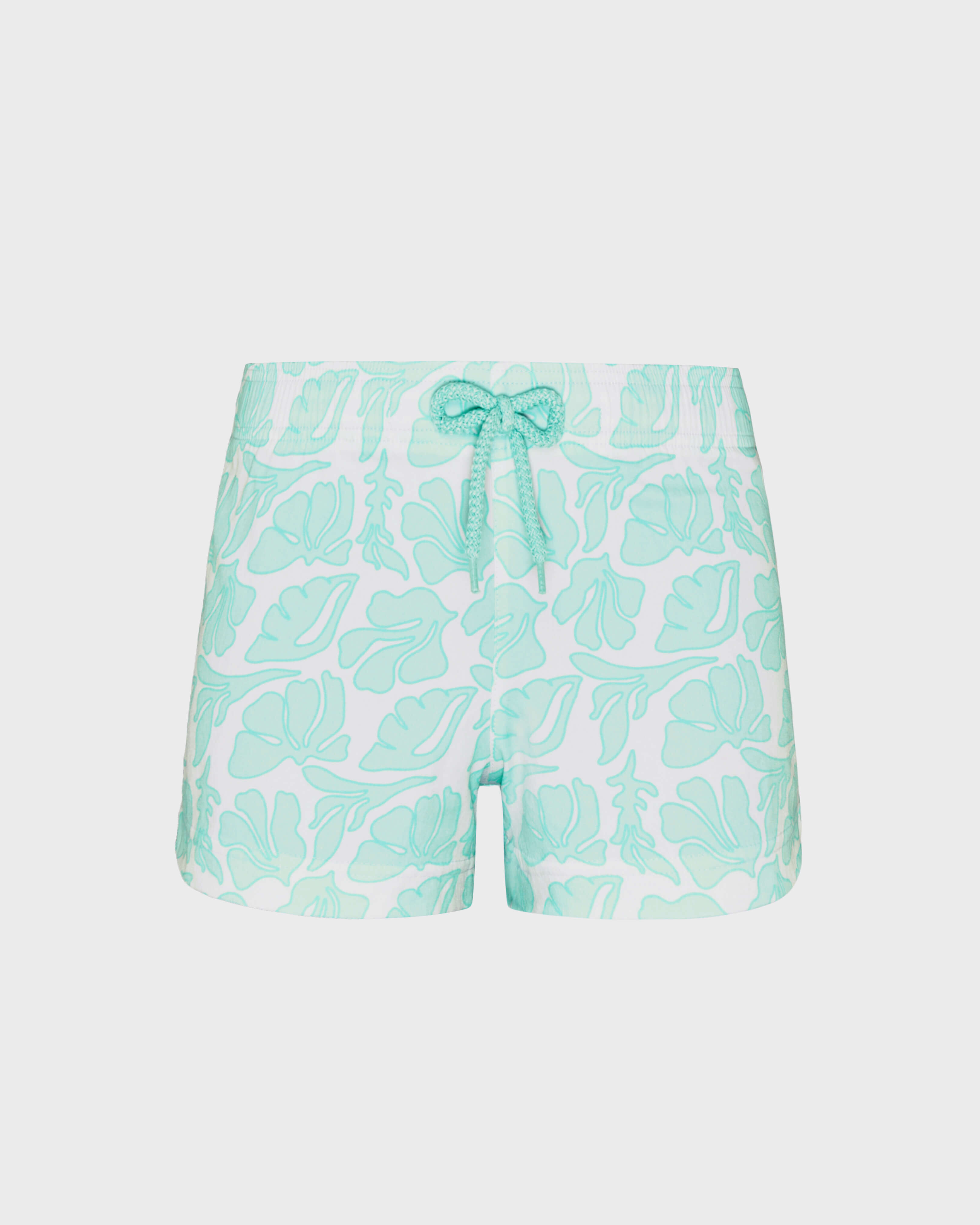 Girls Swim Shorts Seashells WHITE front view