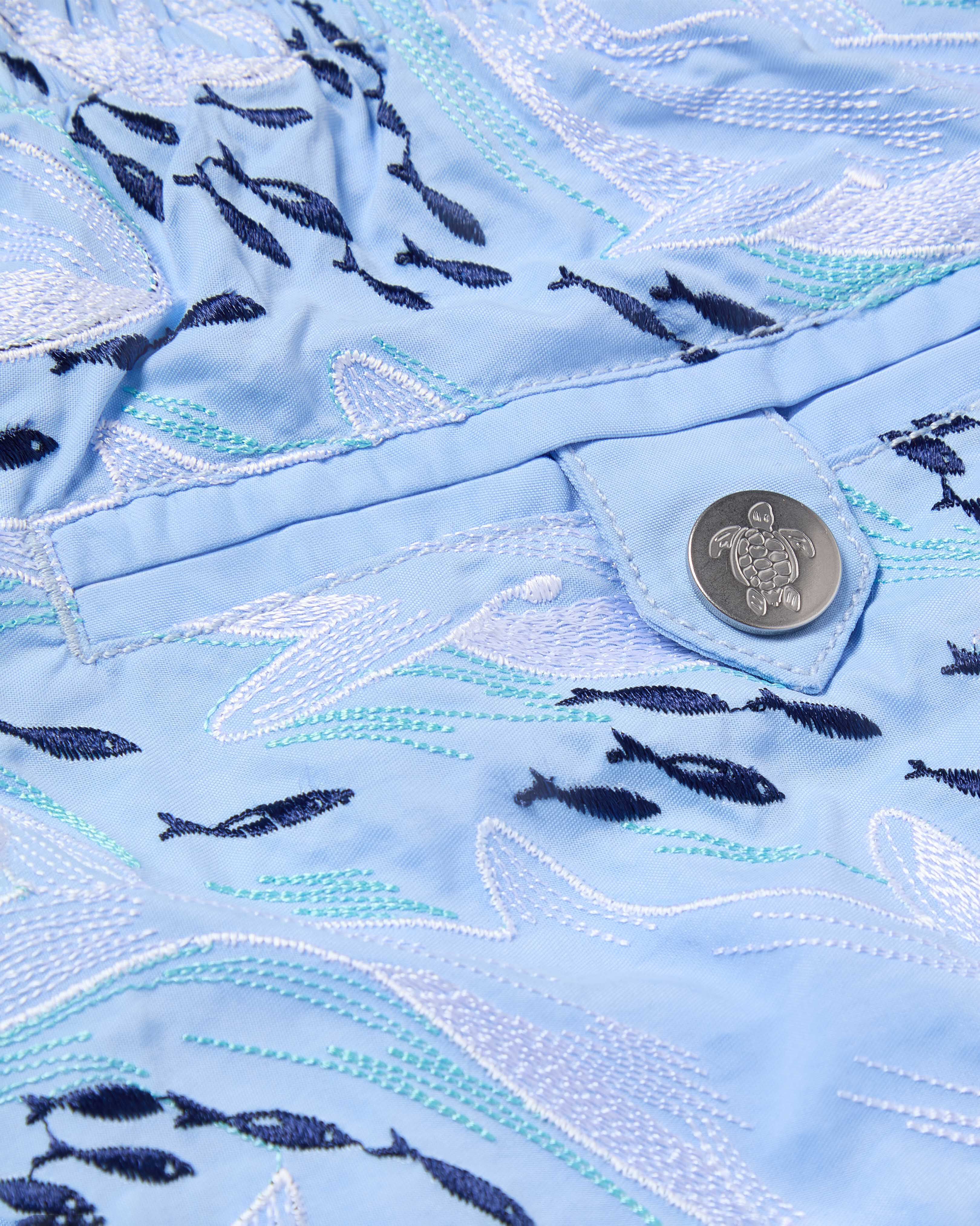 Men Embroidered Swim Trunks Whales Offset - Limited Edition FLAX FLOWER supp1 view