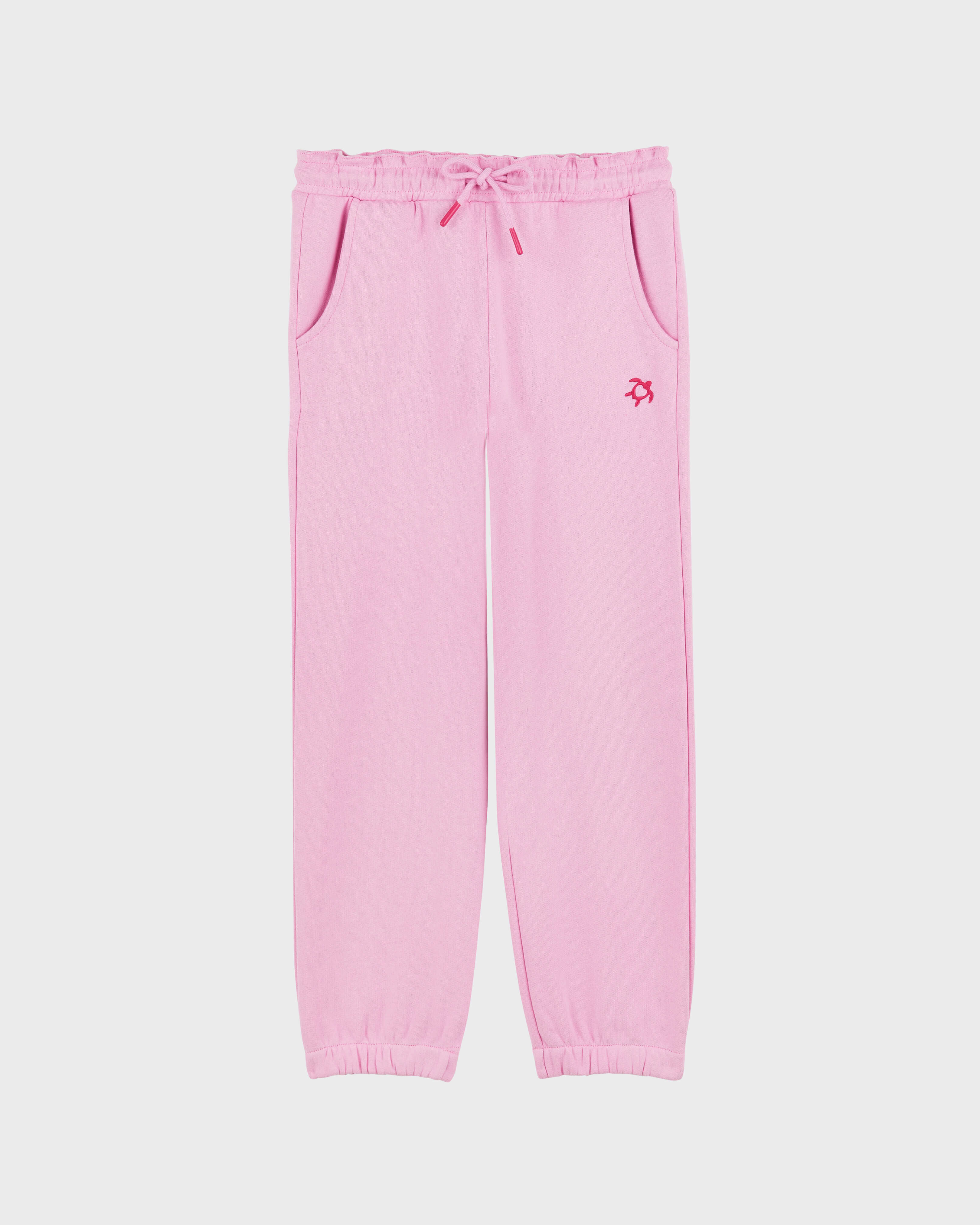 Girls Organic Cotton Jogger Pants Turtle Heart Tahiti PETUNIA front view