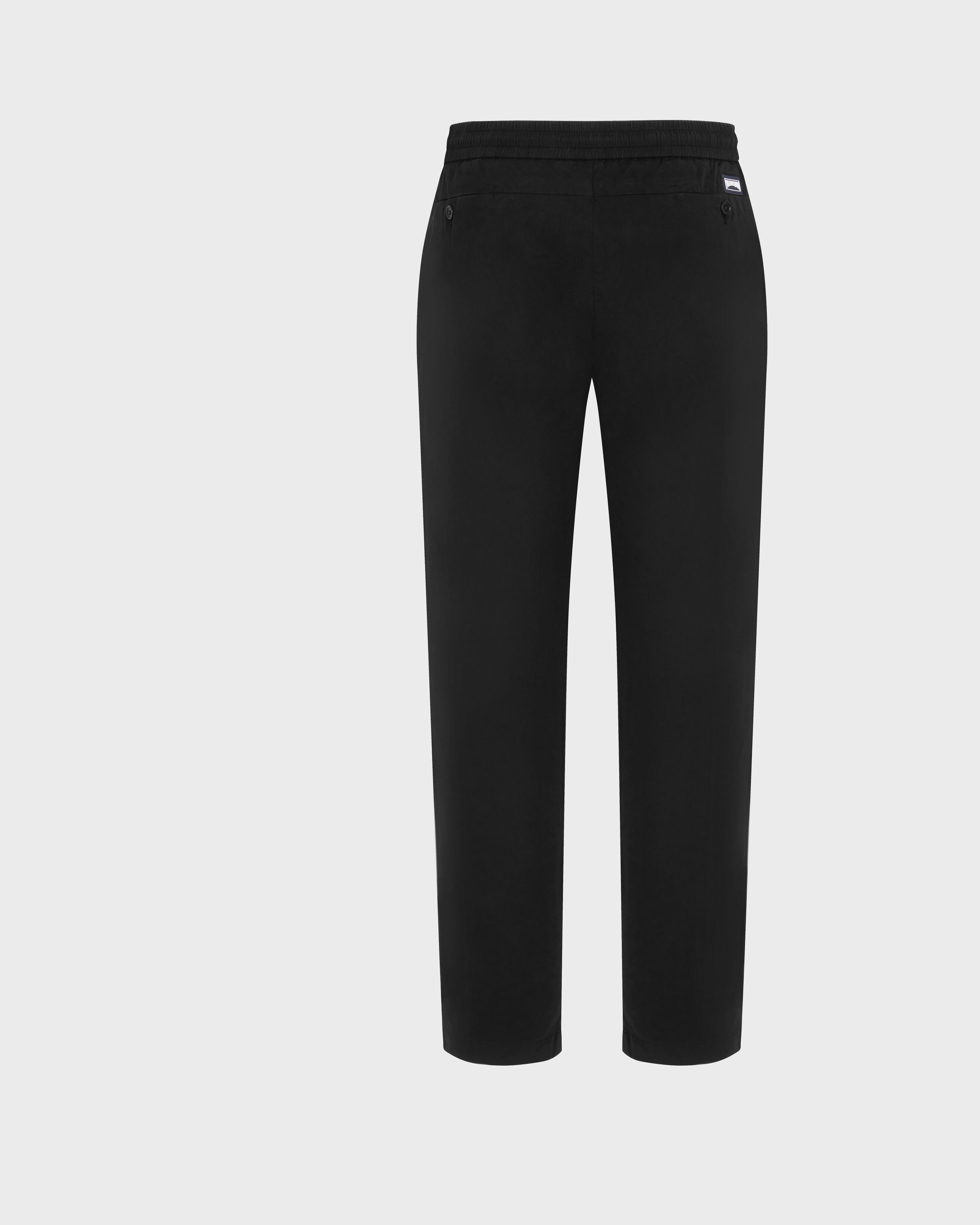 Pantalon en coton satin homme uni NOIR back view