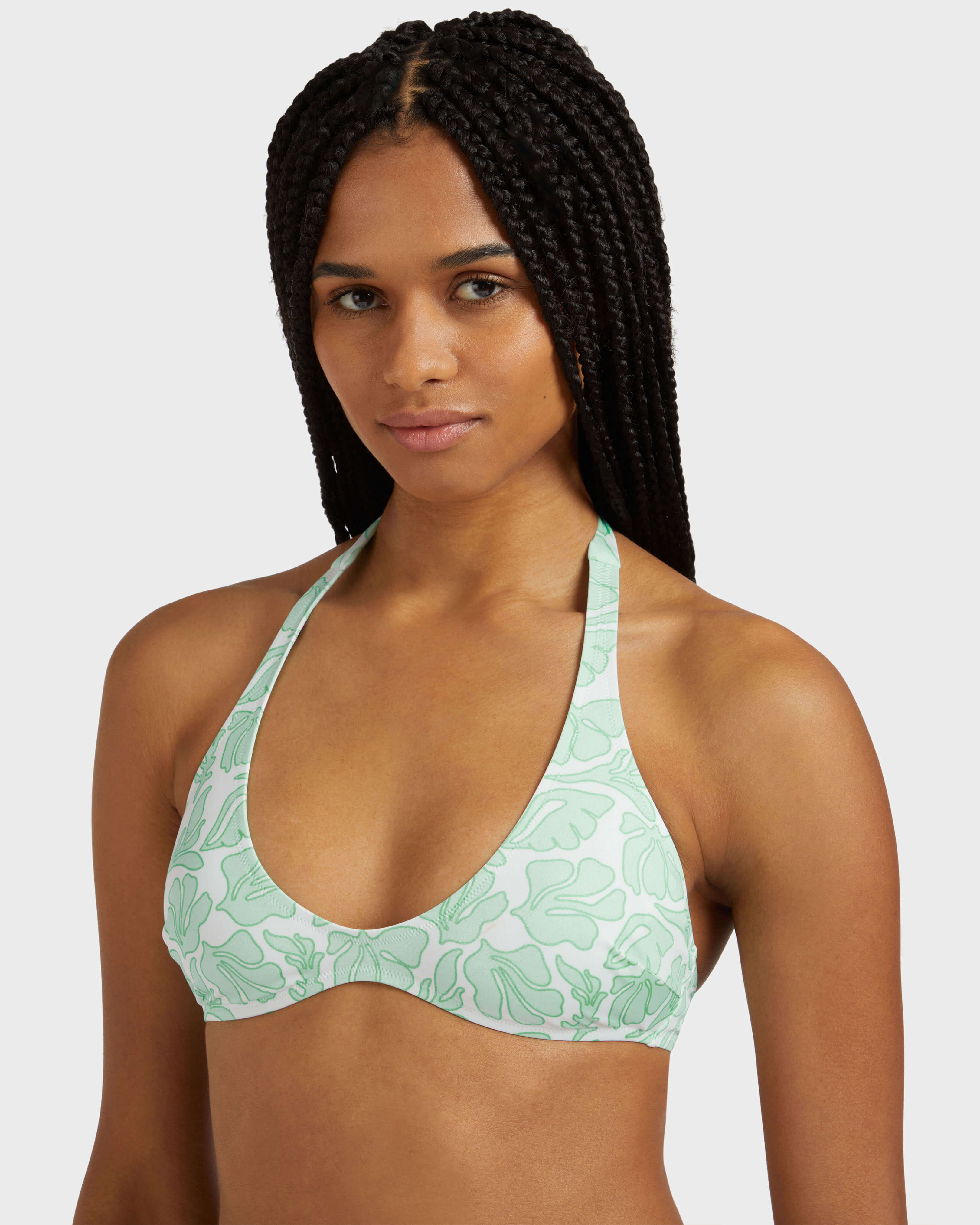 Haut de maillot de bain décoleté arrondi femme Seashells BLANC supp2 view