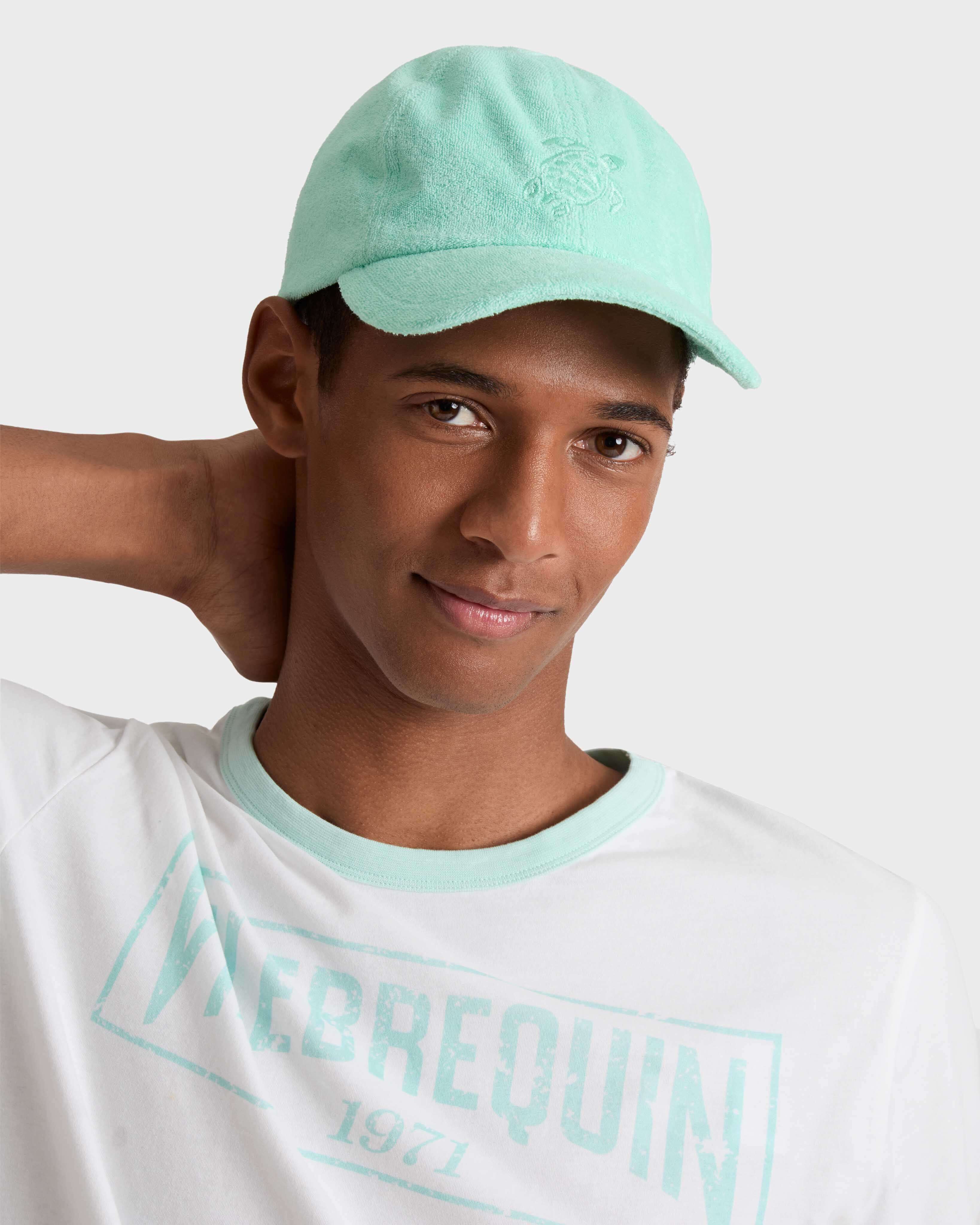 Solid Kappe aus Frottee für Herren CARIBBEAN frontworn view