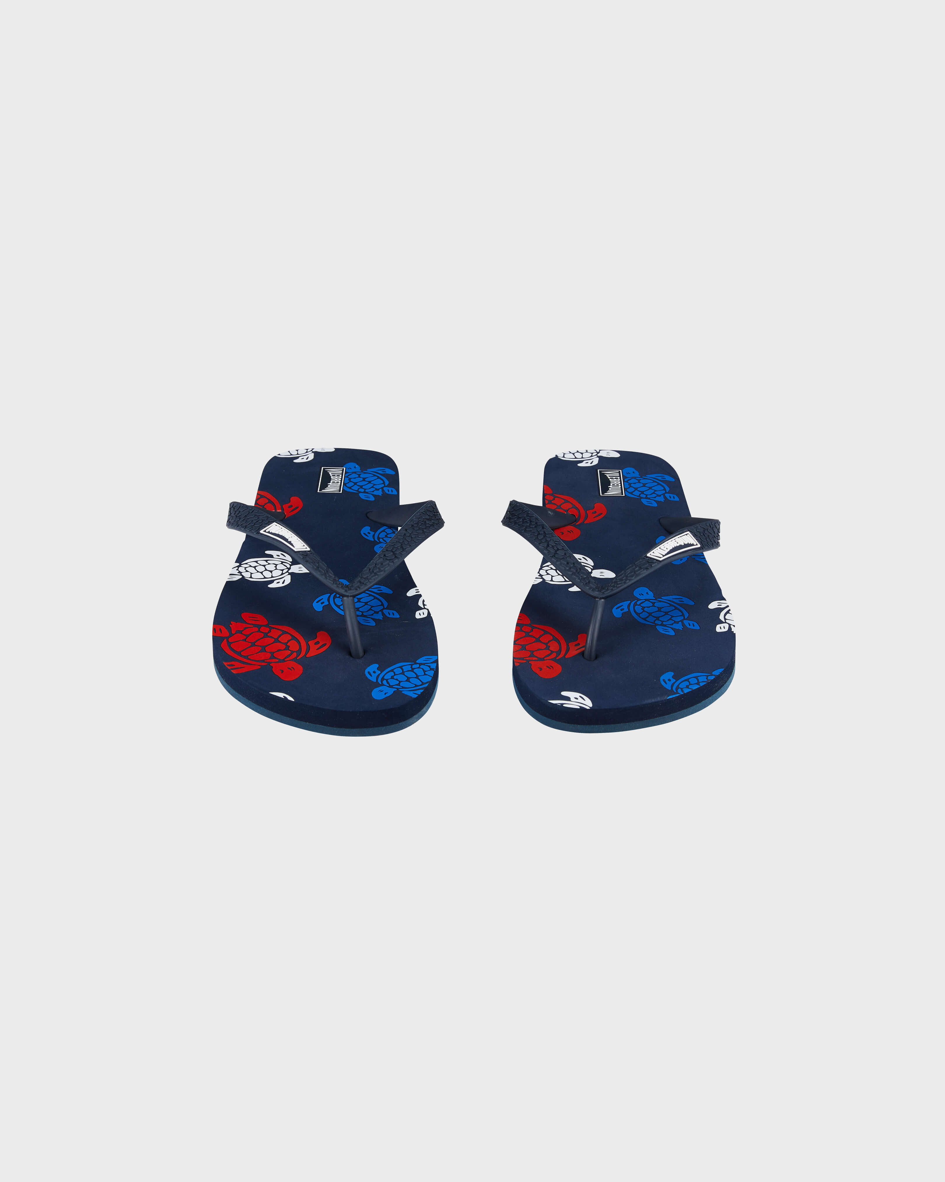 Chanclas con estampado Tortues Multicolores para hombre AZUL MARINO frontworn view