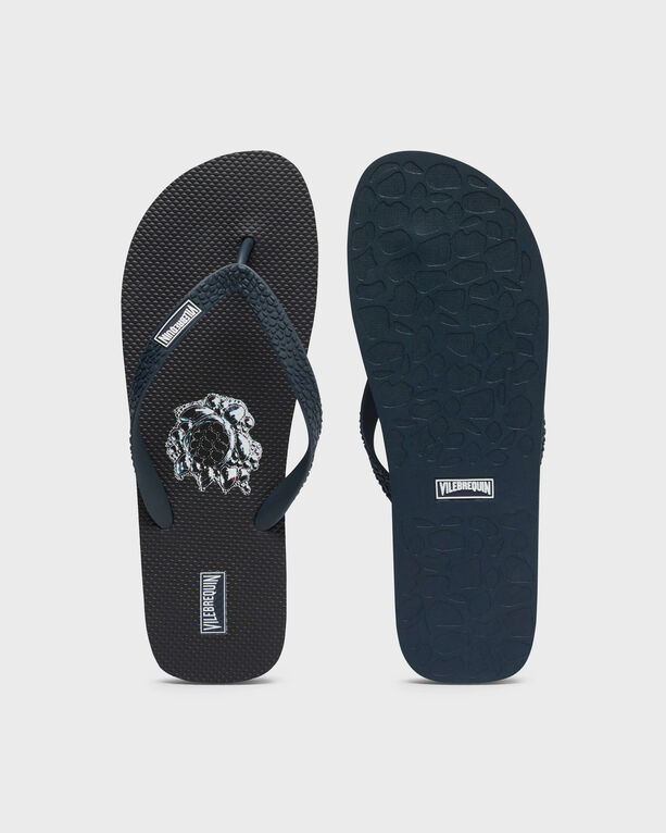 Vilebrequin - Men Flip Flops Bubbles Turtles 3d - Shoes - Copp - Black - Size 42/43