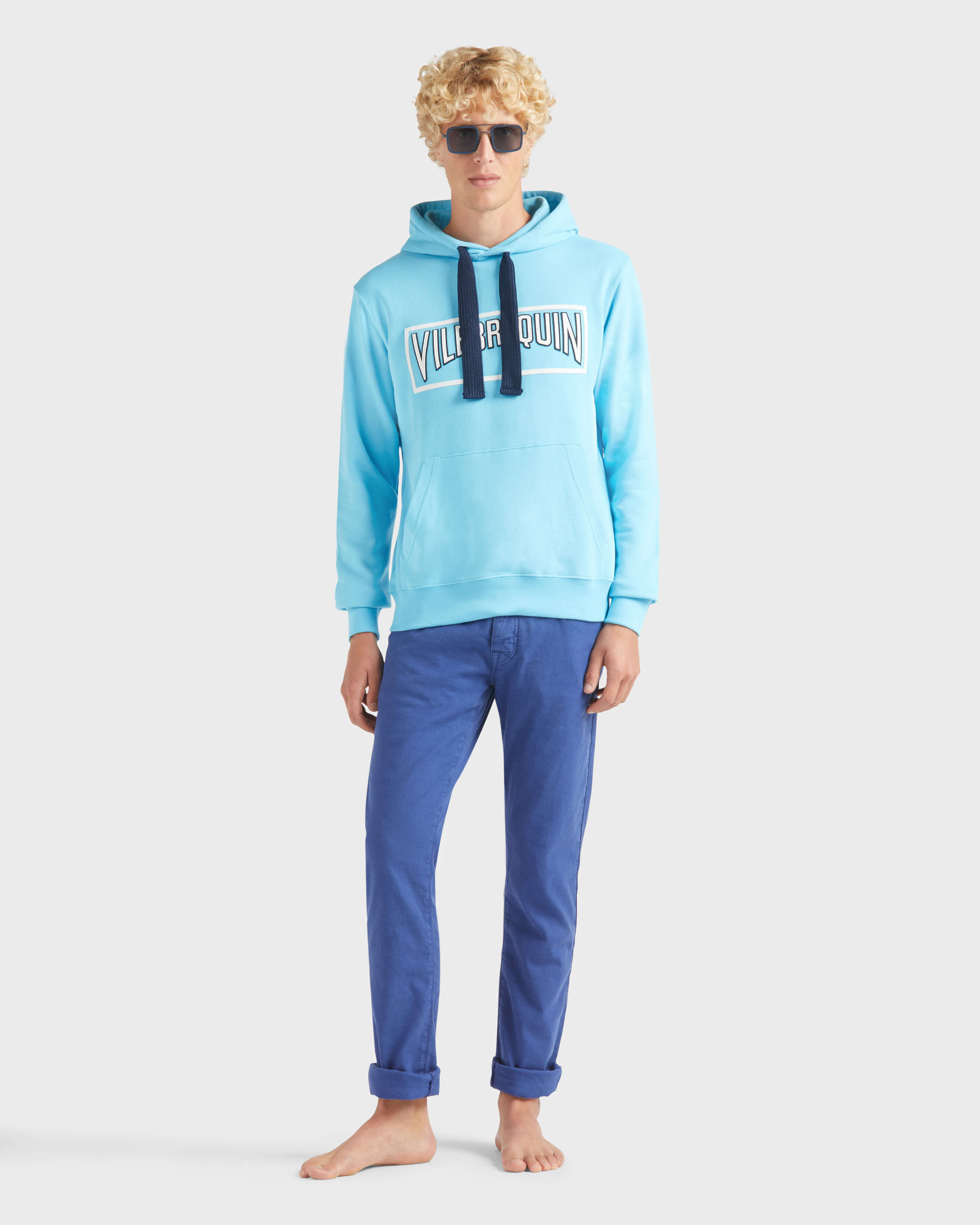 Sudadera con capucha de algodón de color liso para hombre SANTORINI supp1 view
