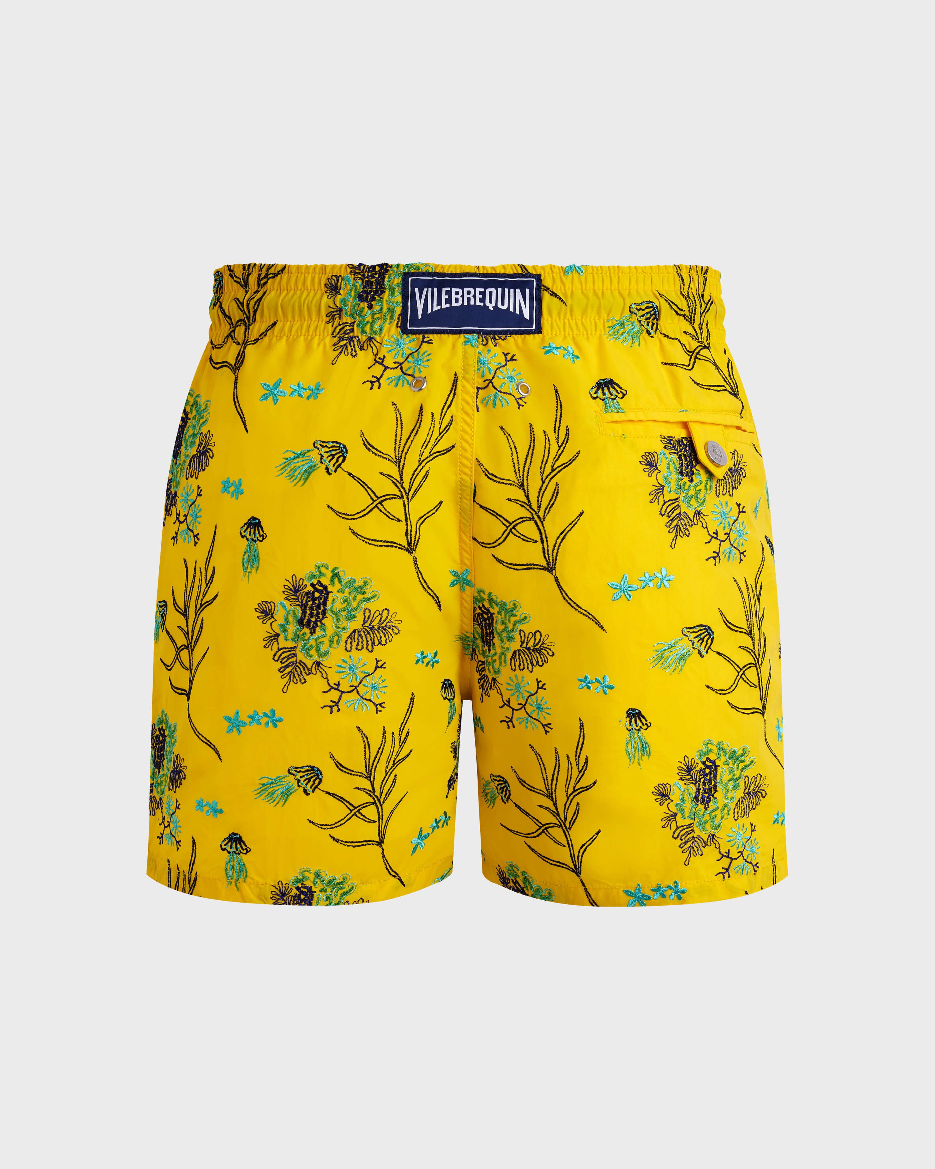 Men Swim Shorts Embroidered Medusa Flowers - Limited Edition SUN back view