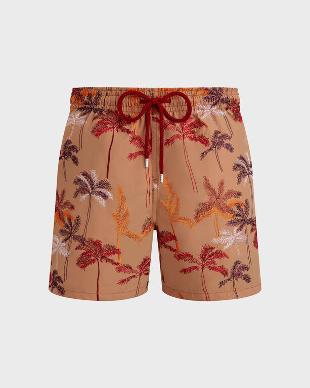 Vilebrequin - Men Swim Shorts Embroidered Palm Offset - Limited Edition - Swimwear - Mistral - Brown - Size 5XL