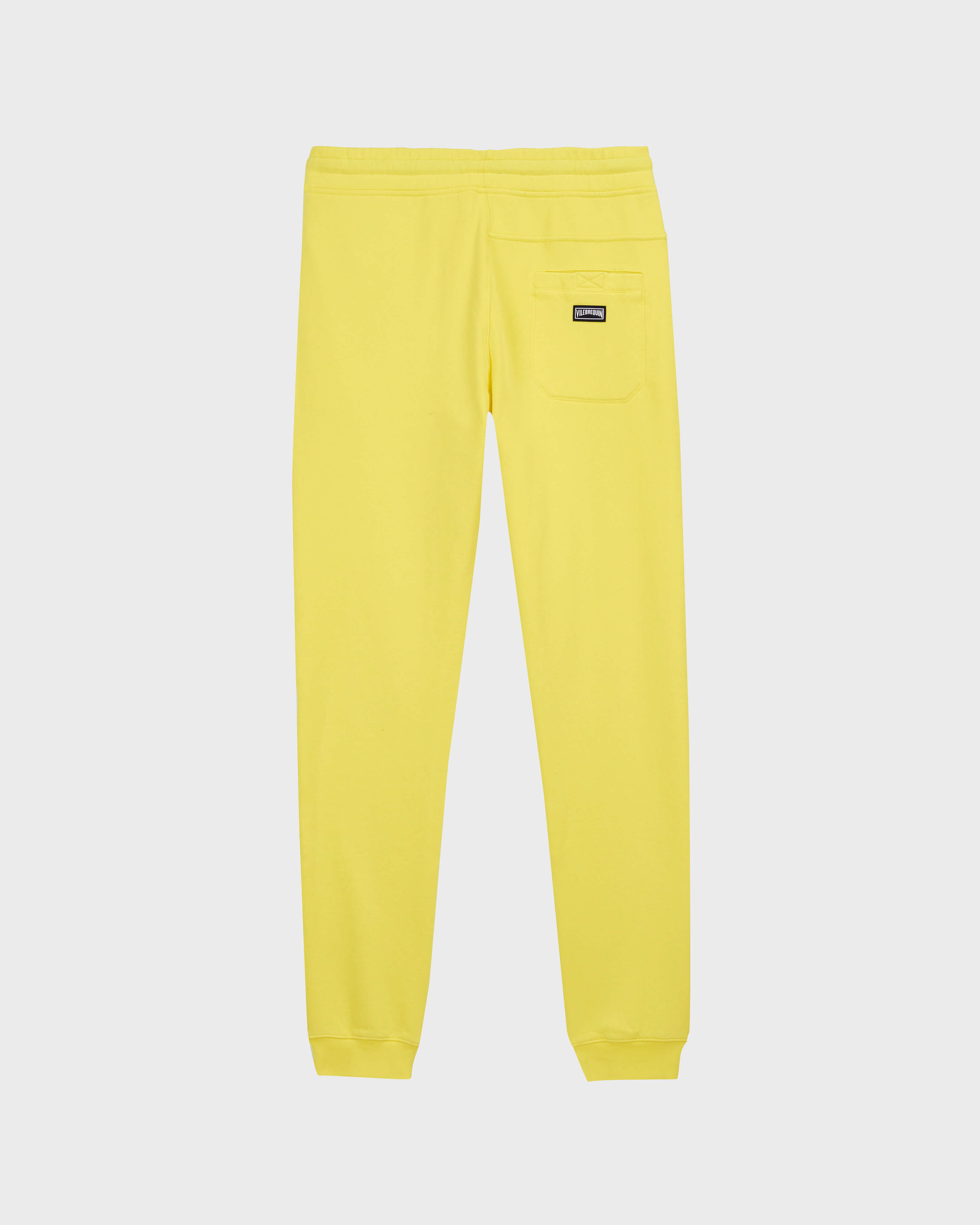 Men Jogger Cotton Pants Solid LEMON back view