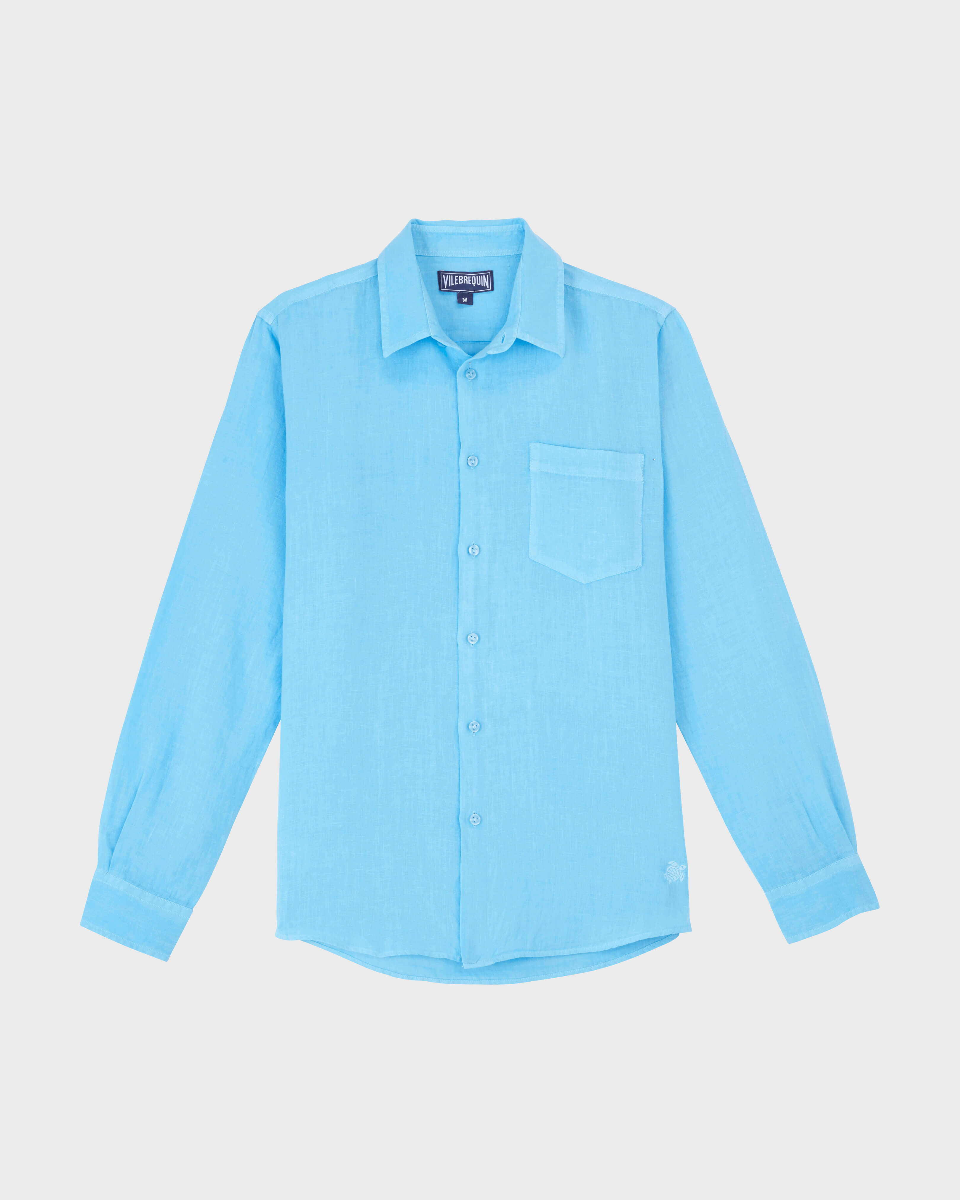 Men Linen Shirt Solid SANTORINI front view