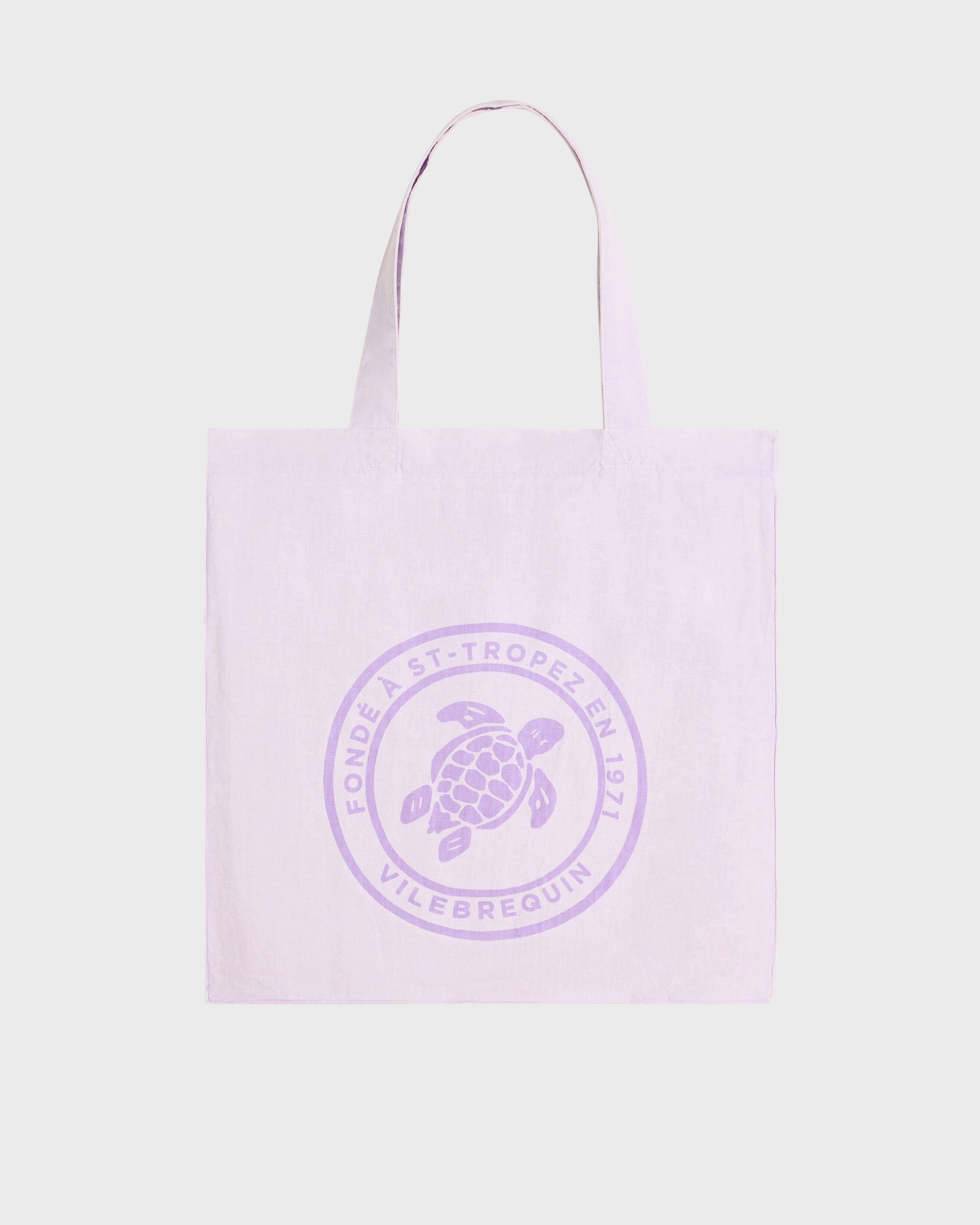 Borsa tote in lino Mineral Dye Tortue KUNZITE front view