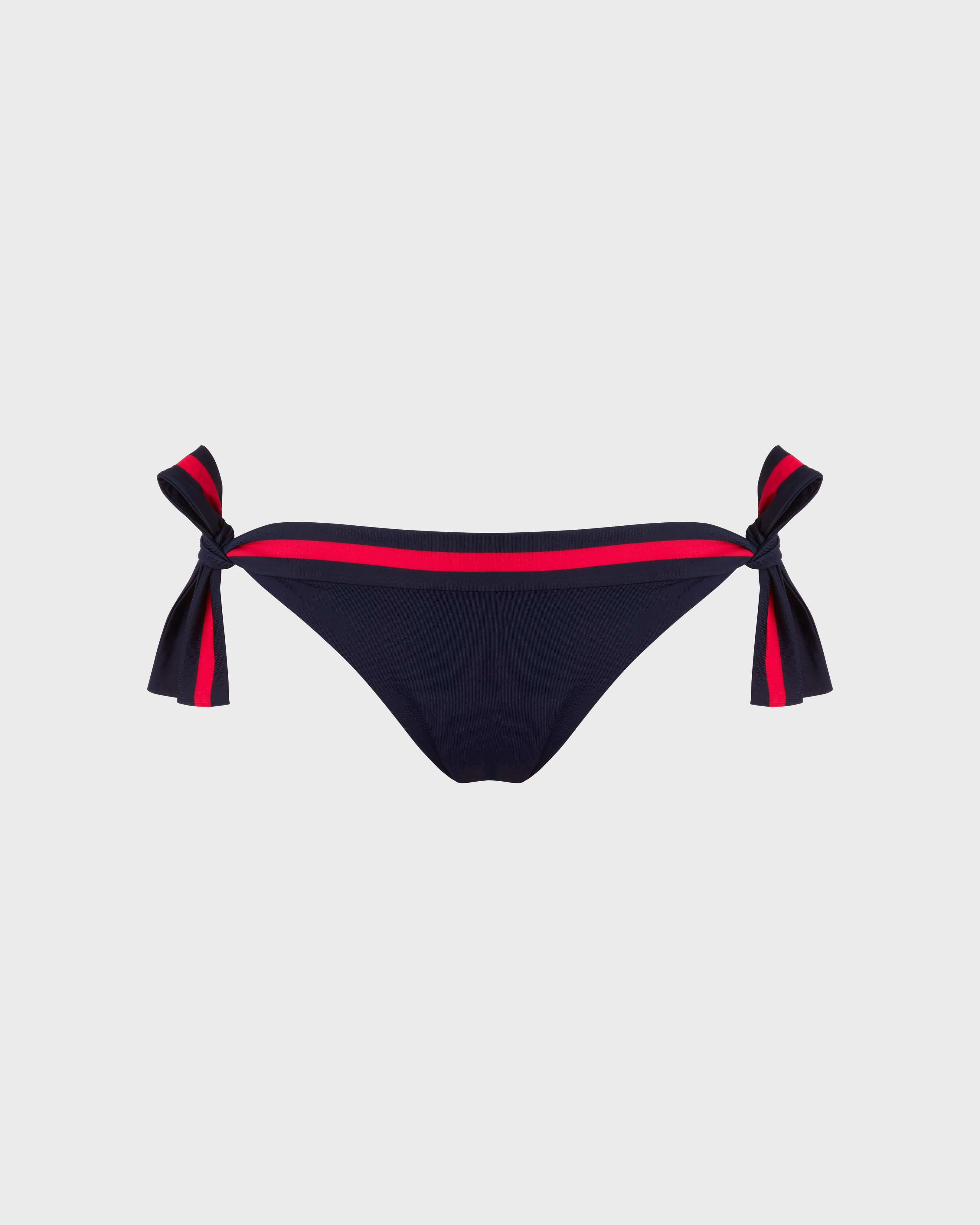 Women Side Tie Bikini Bottom Solid - Vilebrequin x Ines de la Fressange NAVY front view