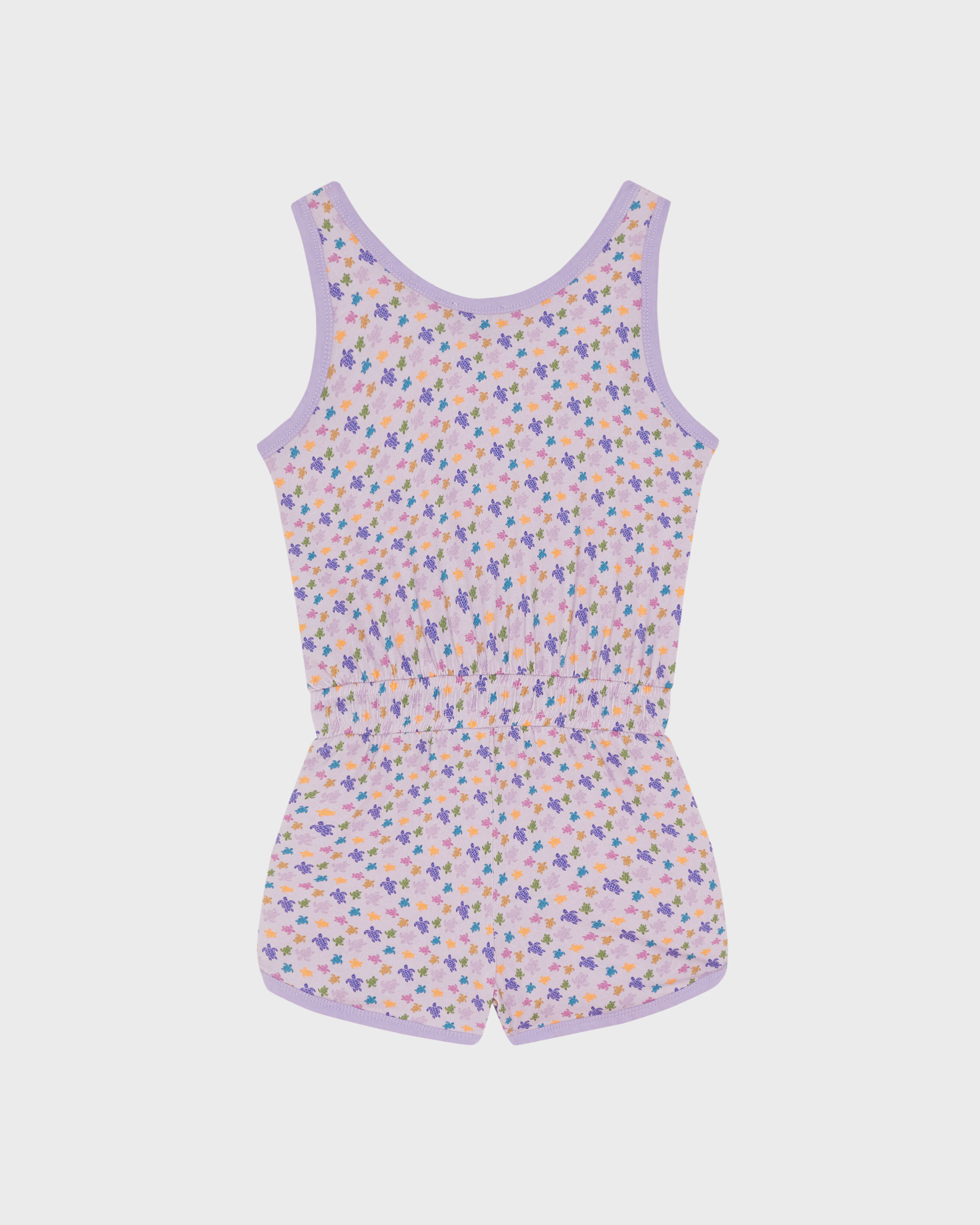 Combinaison en coton organique fille Micro Ronde des Tortues FLEUR back view