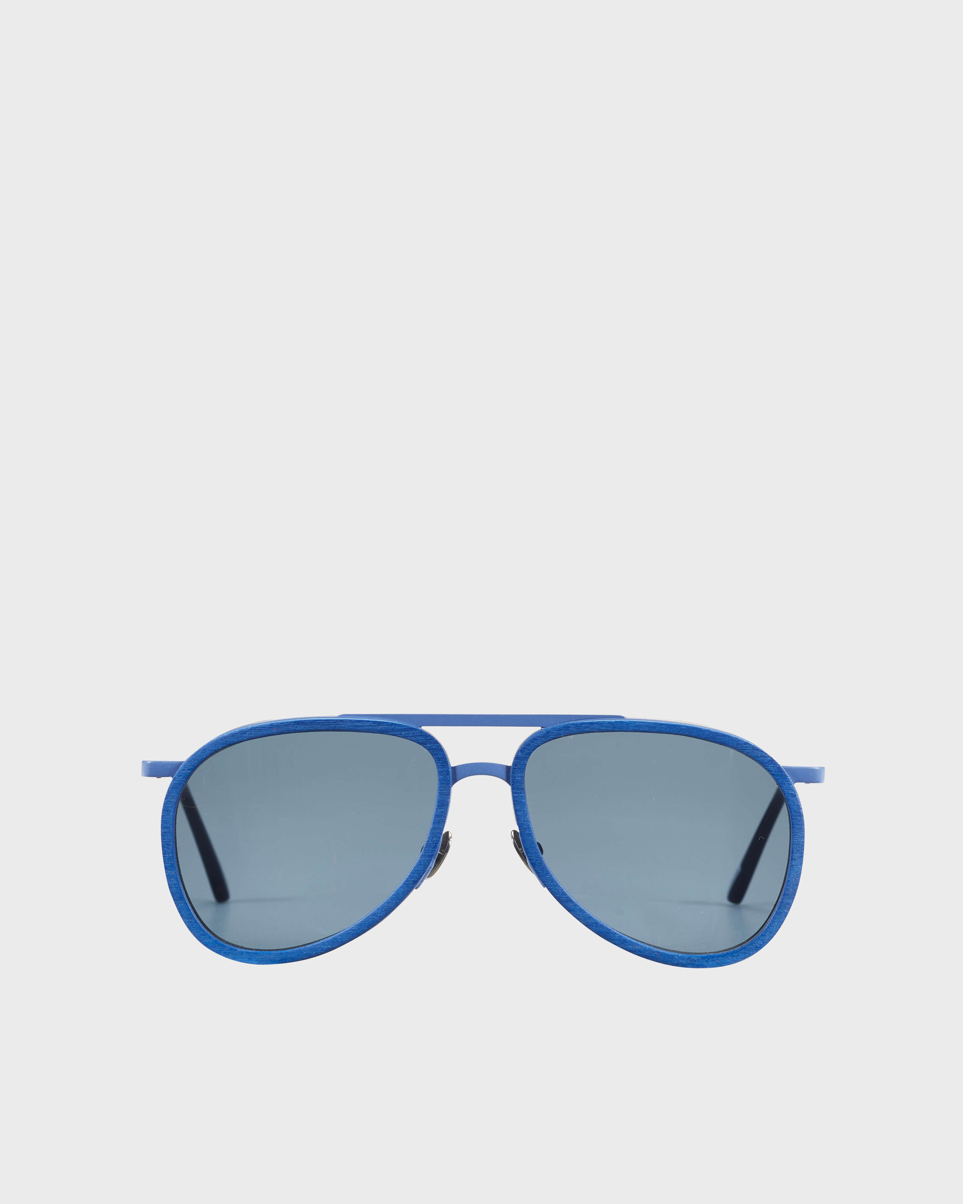 Wood Aviator Sunglasses Solid - VBQ x Shelter STORM front view