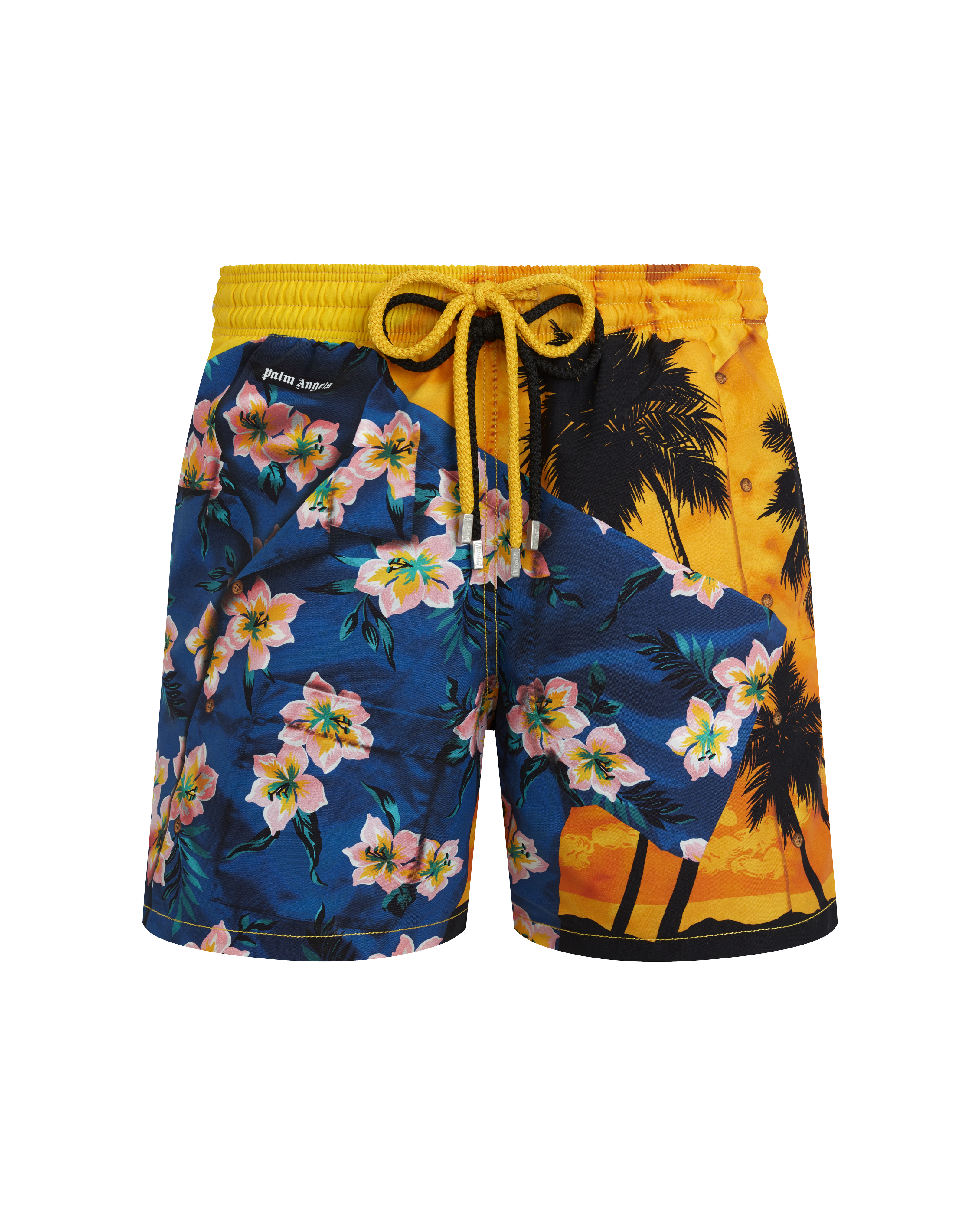 Men Swim Shorts Hawaiian Mix - VBQ x Palm Angels CORN front view