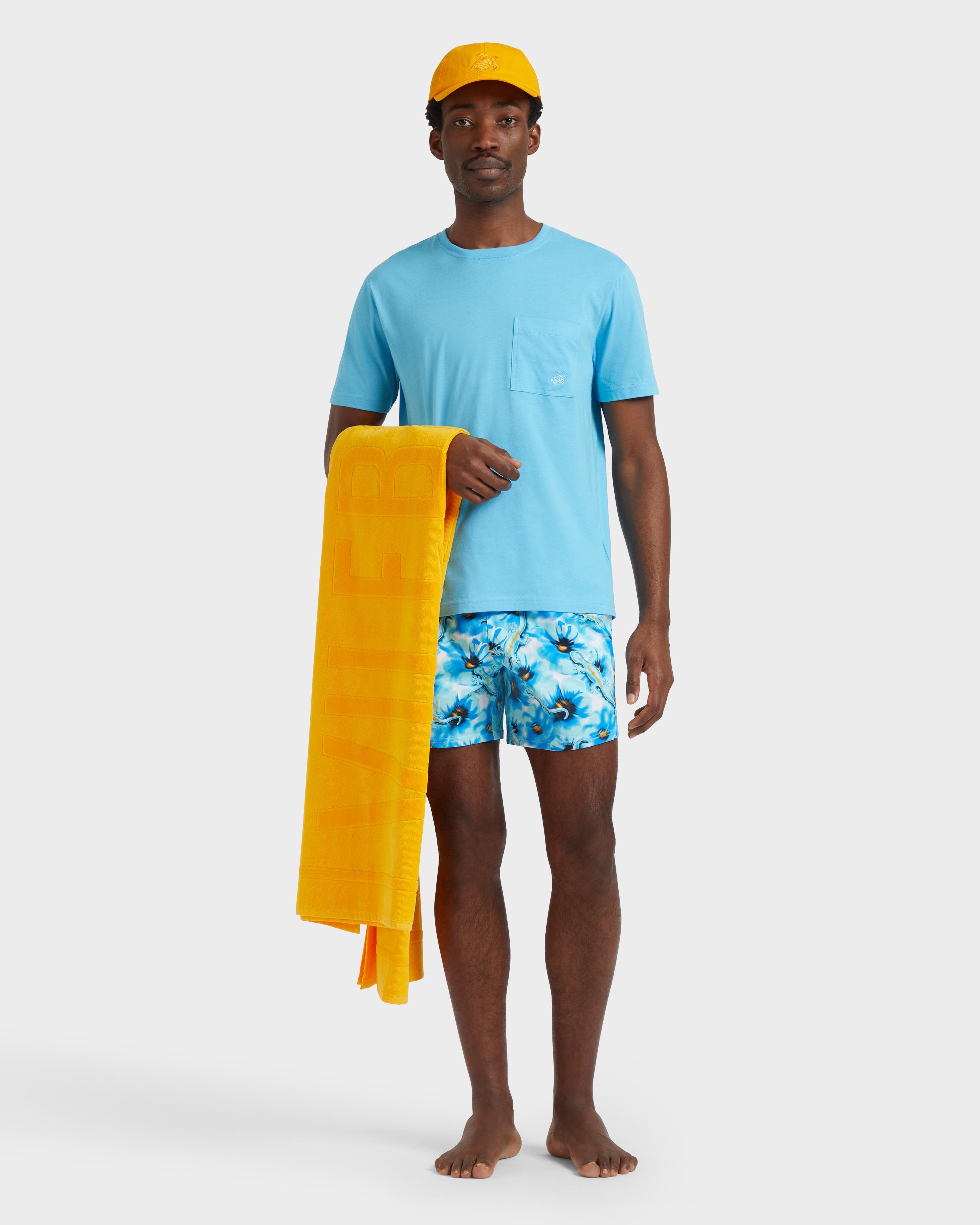 Men Stretch Short Swim Shorts Poopies and Geckos BLUE TOPAZ supp1 view