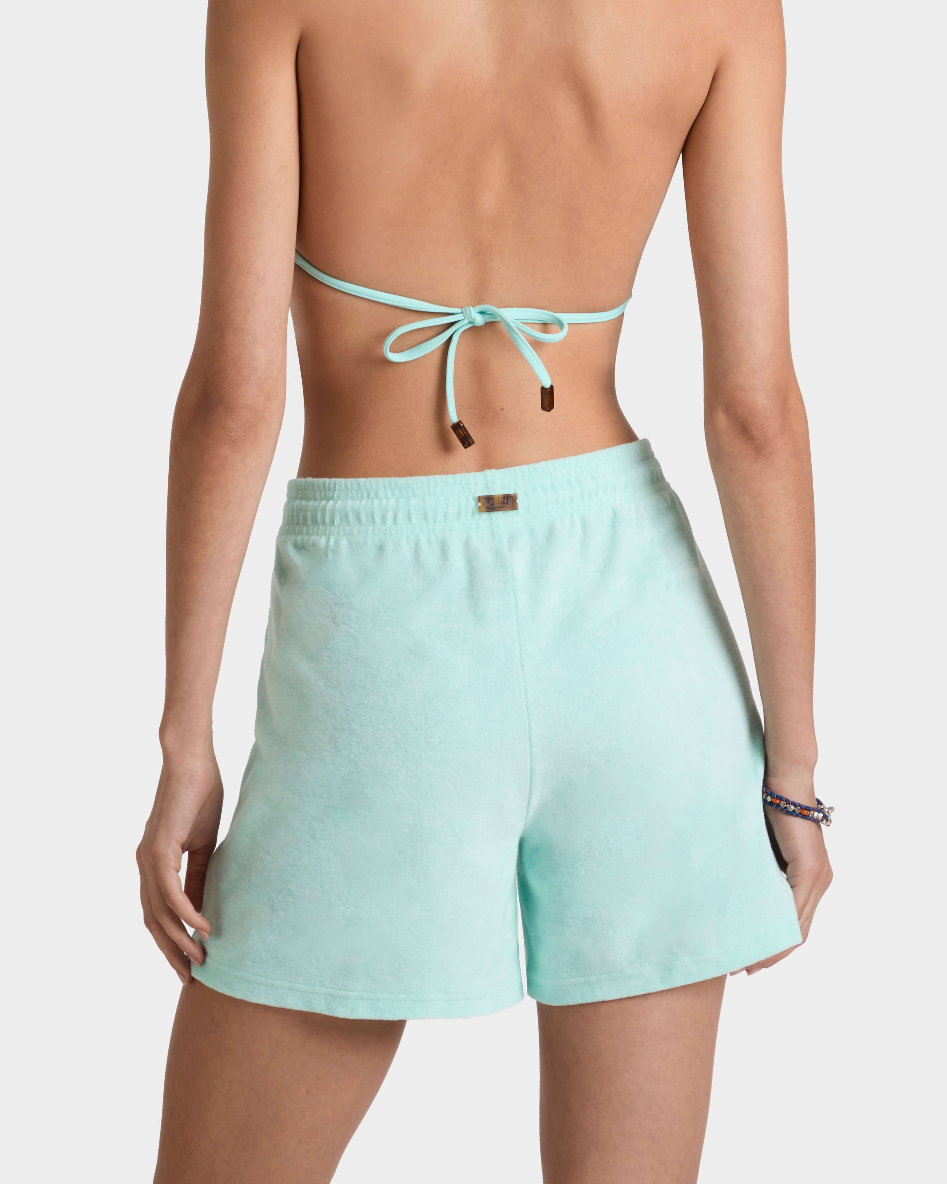 Pantalón corto de tejido terry de color liso para mujer OXYGENE backworn view