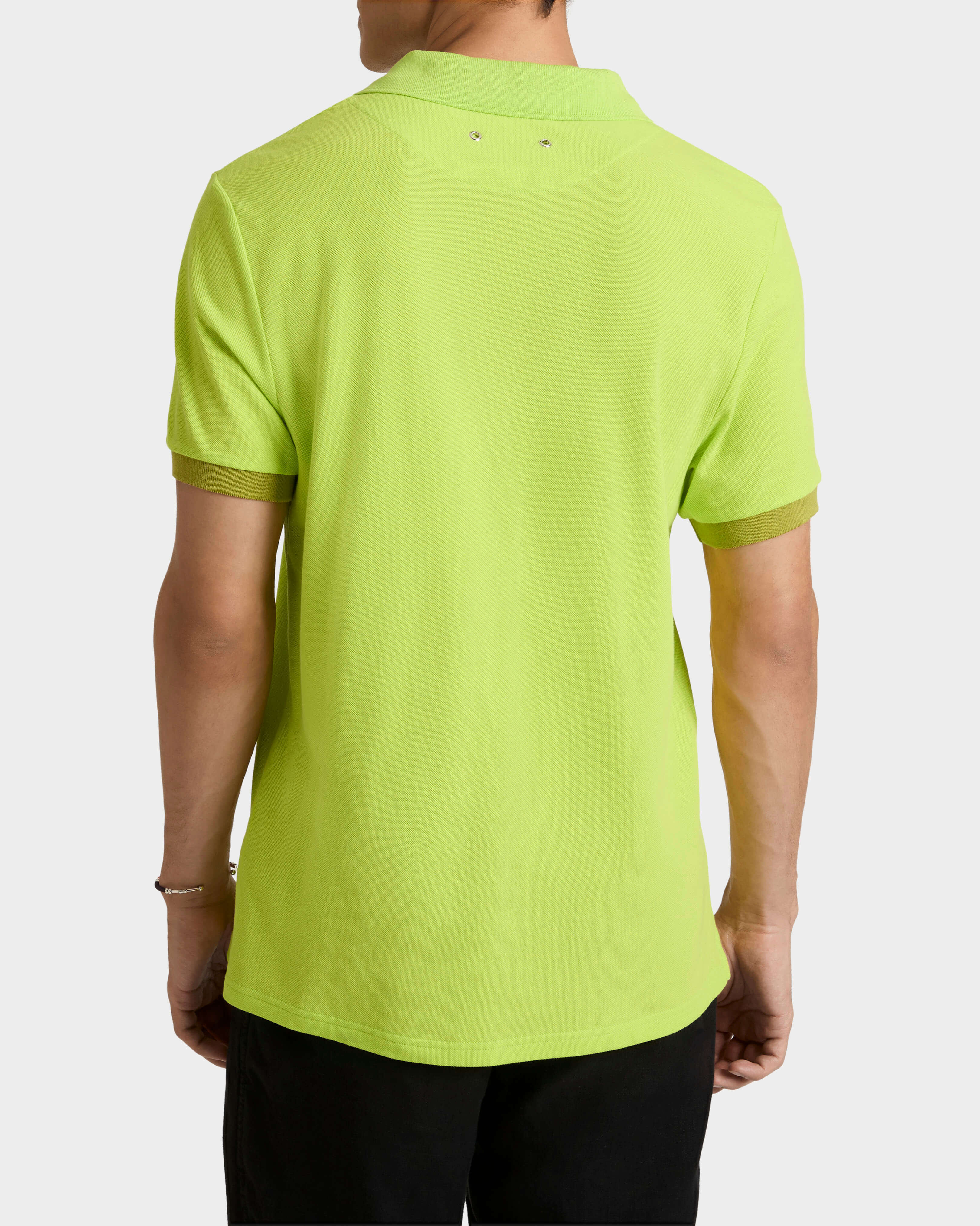 Men Cotton Polo Solid 433 backworn view