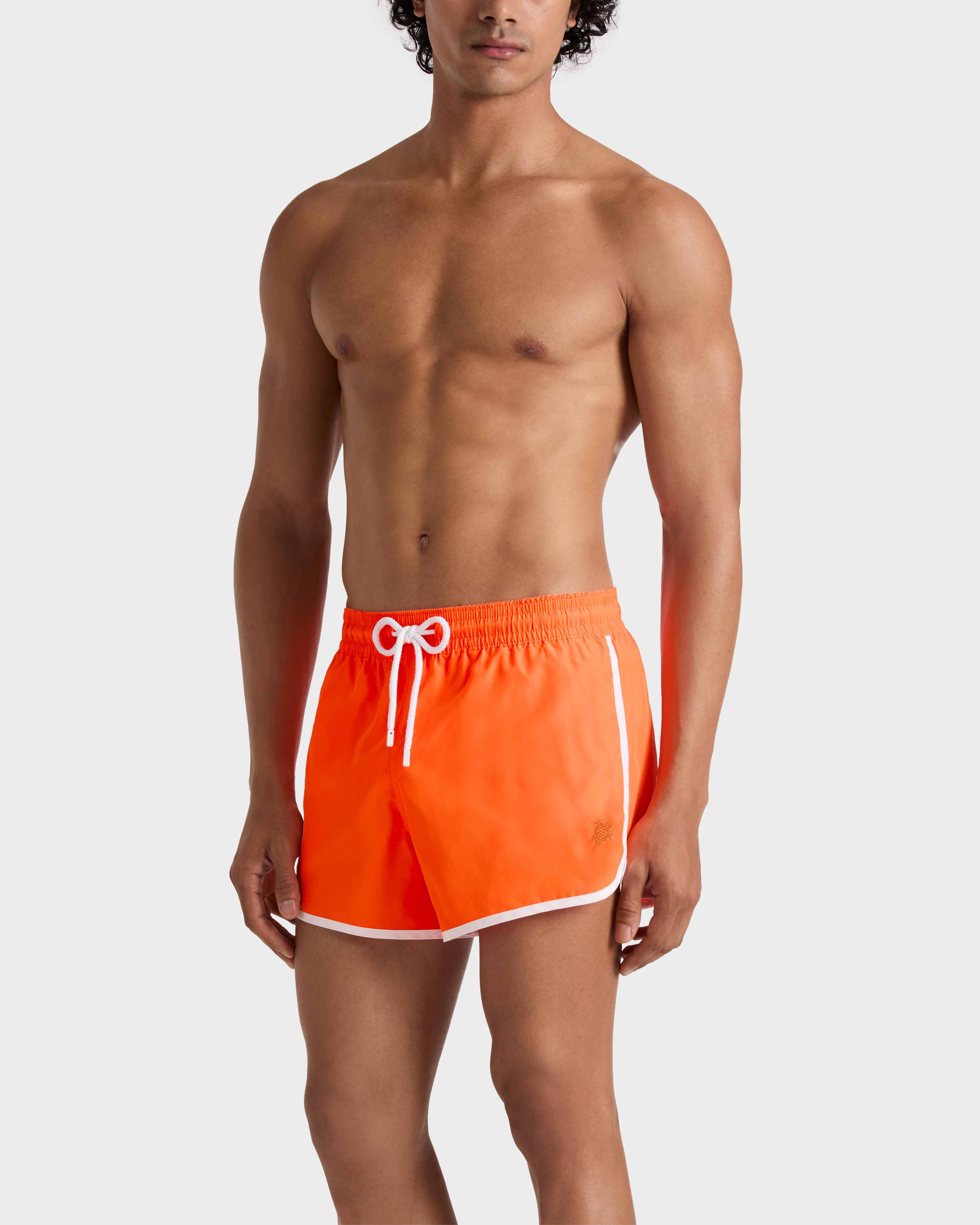 Men Short Ultra-light Swim Shorts FLUO FIRE frontworn view