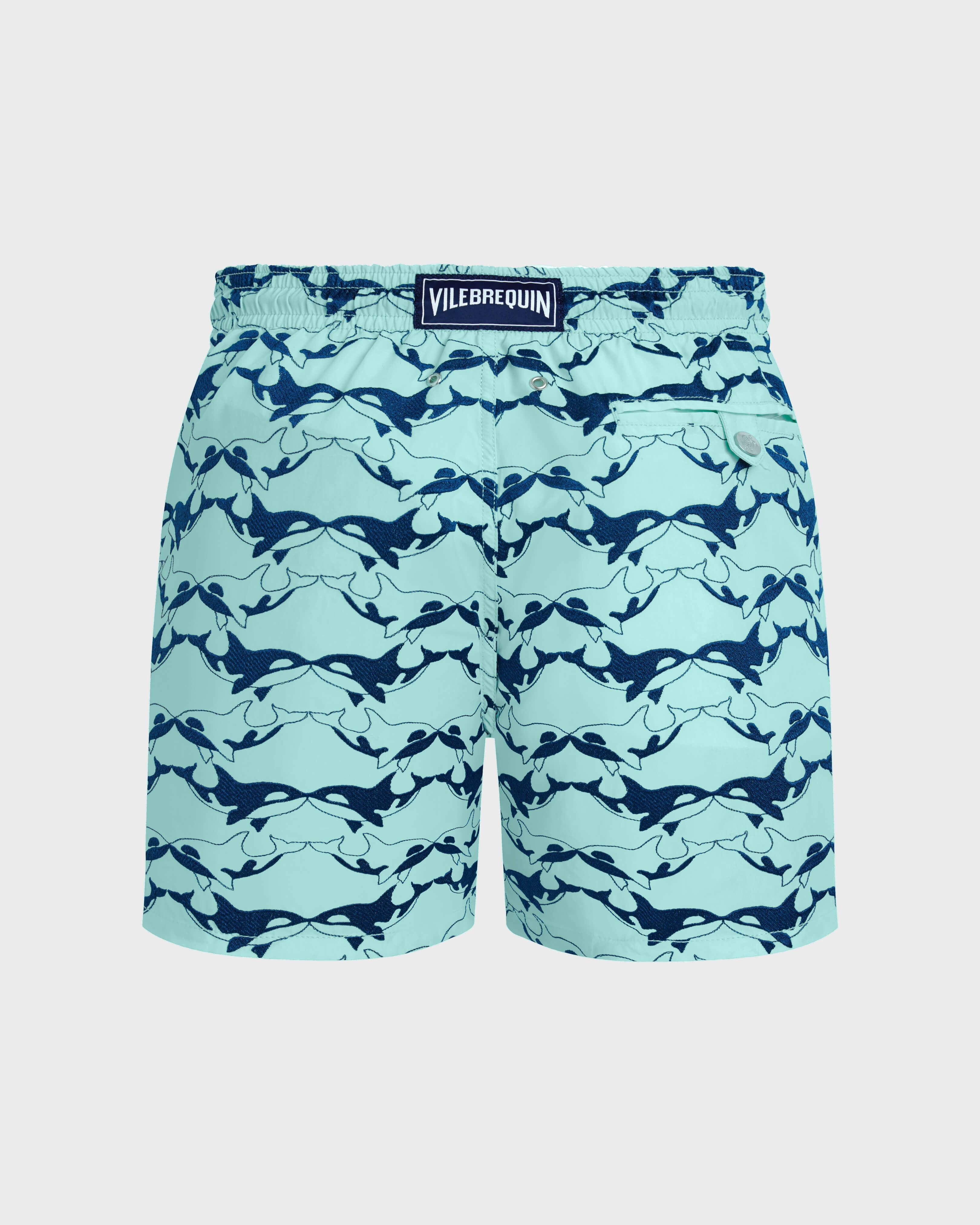 Men Swim Shorts Embroidered Orcas - Limited Edition BLUE NOTE back view