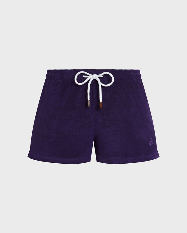 Vilebrequin - Short De Bain En Éponge Femme Uni - Shorty - Liona - Violet - Taille XL