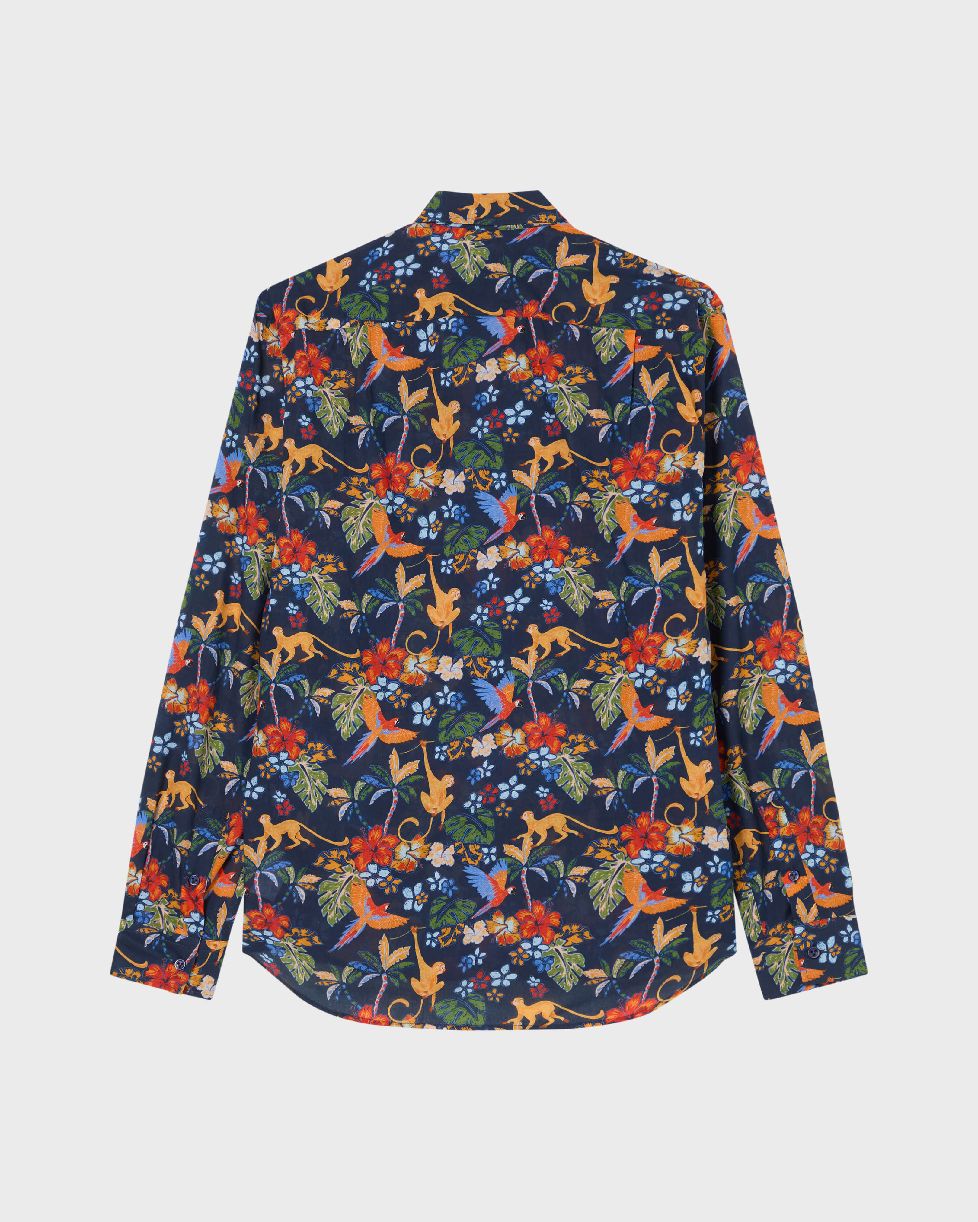 Camisa de gasa de algodón con estampado Salvador para hombre AZUL MARINO back view