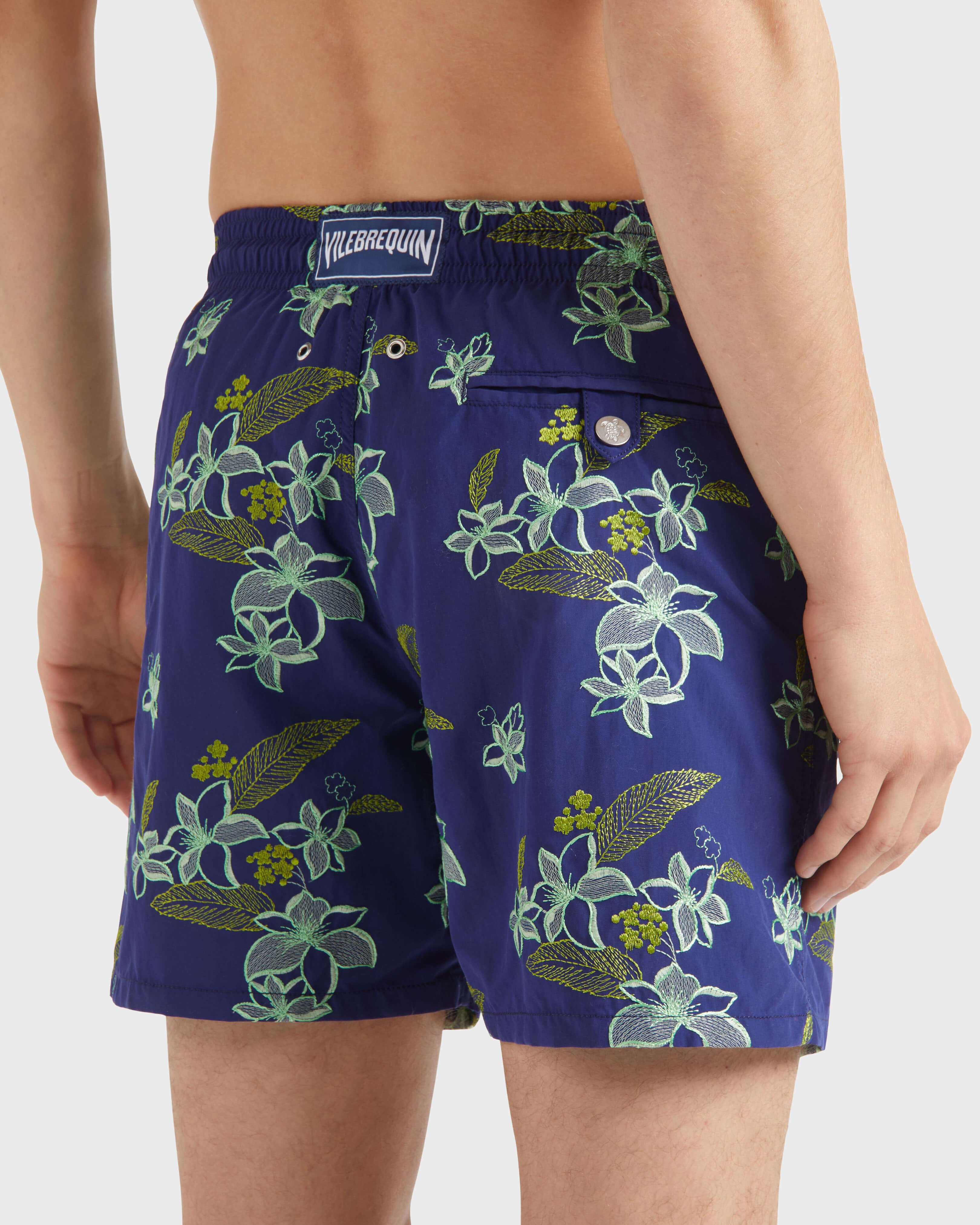 Pantaloncini mare uomo ricamati Flowers Power MIDNIGHT supp2 view