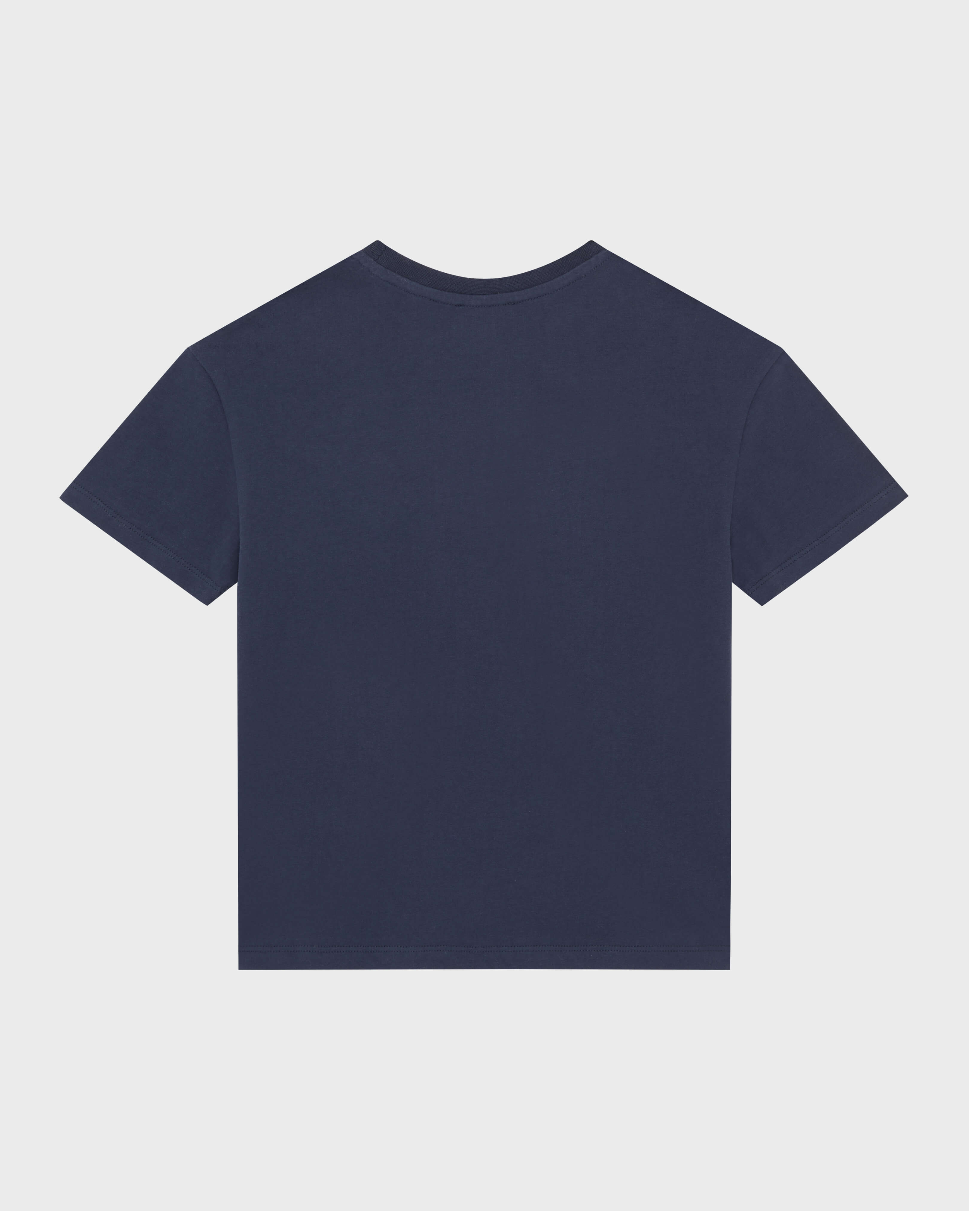 Boys Organic Cotton T-shirt Embroidered Turtle NAVY back view