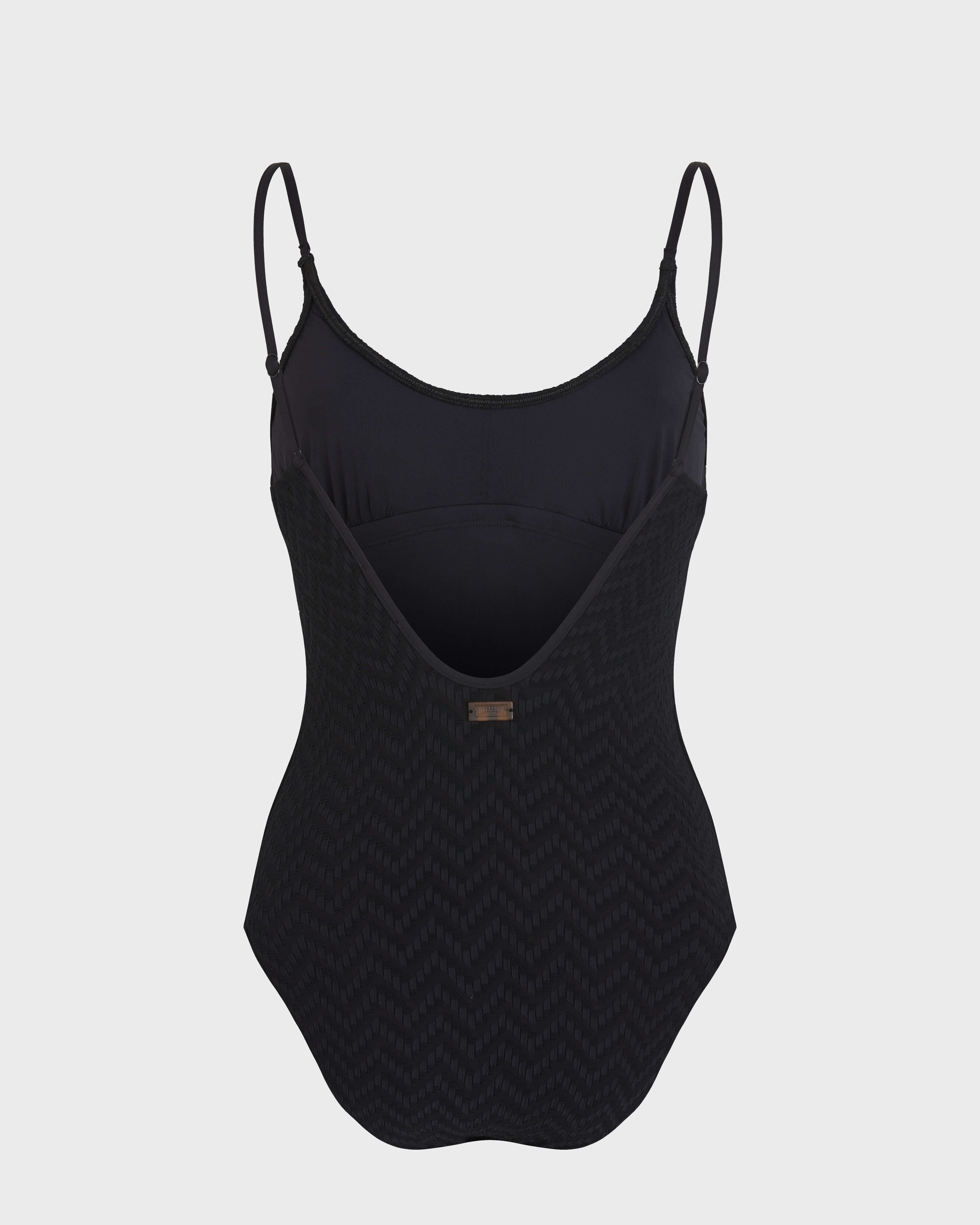 Costume intero donna Jacquard Chevron NERO back view