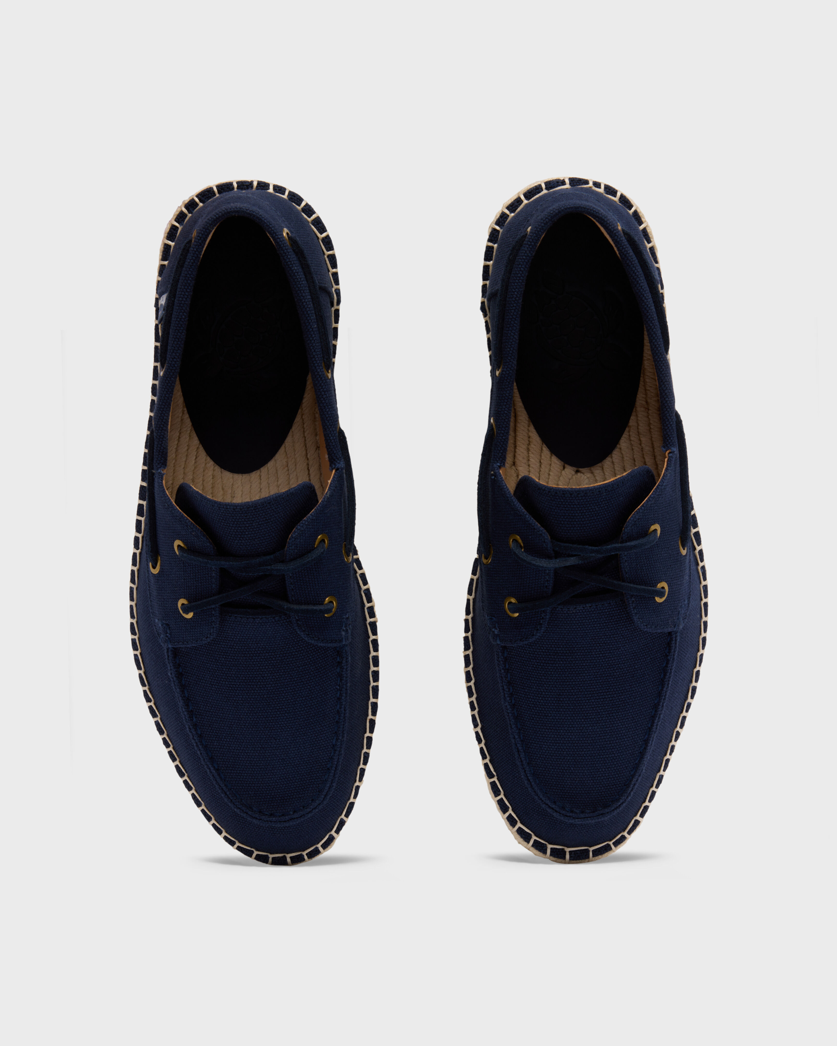 Men Canvas Loafers Solid BLEU MARINE frontworn view