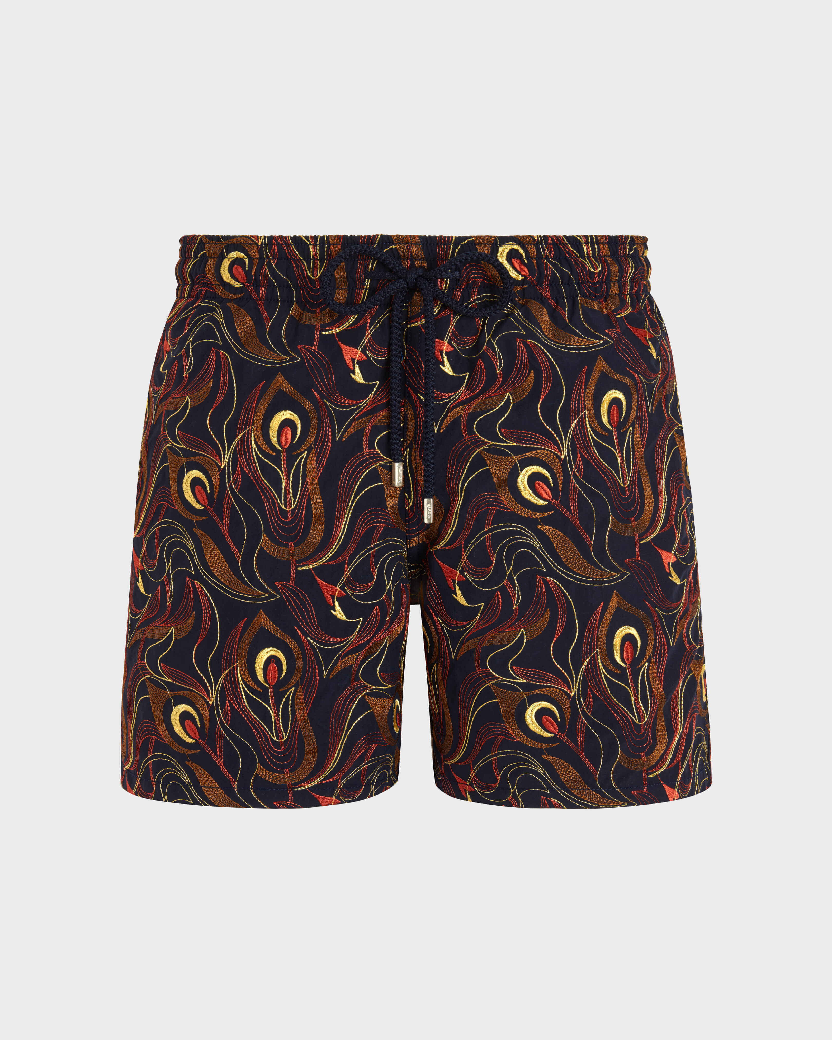 Men Swimwear Embroidered Camo Flowers - Limited Edition AZUL MARINO front view