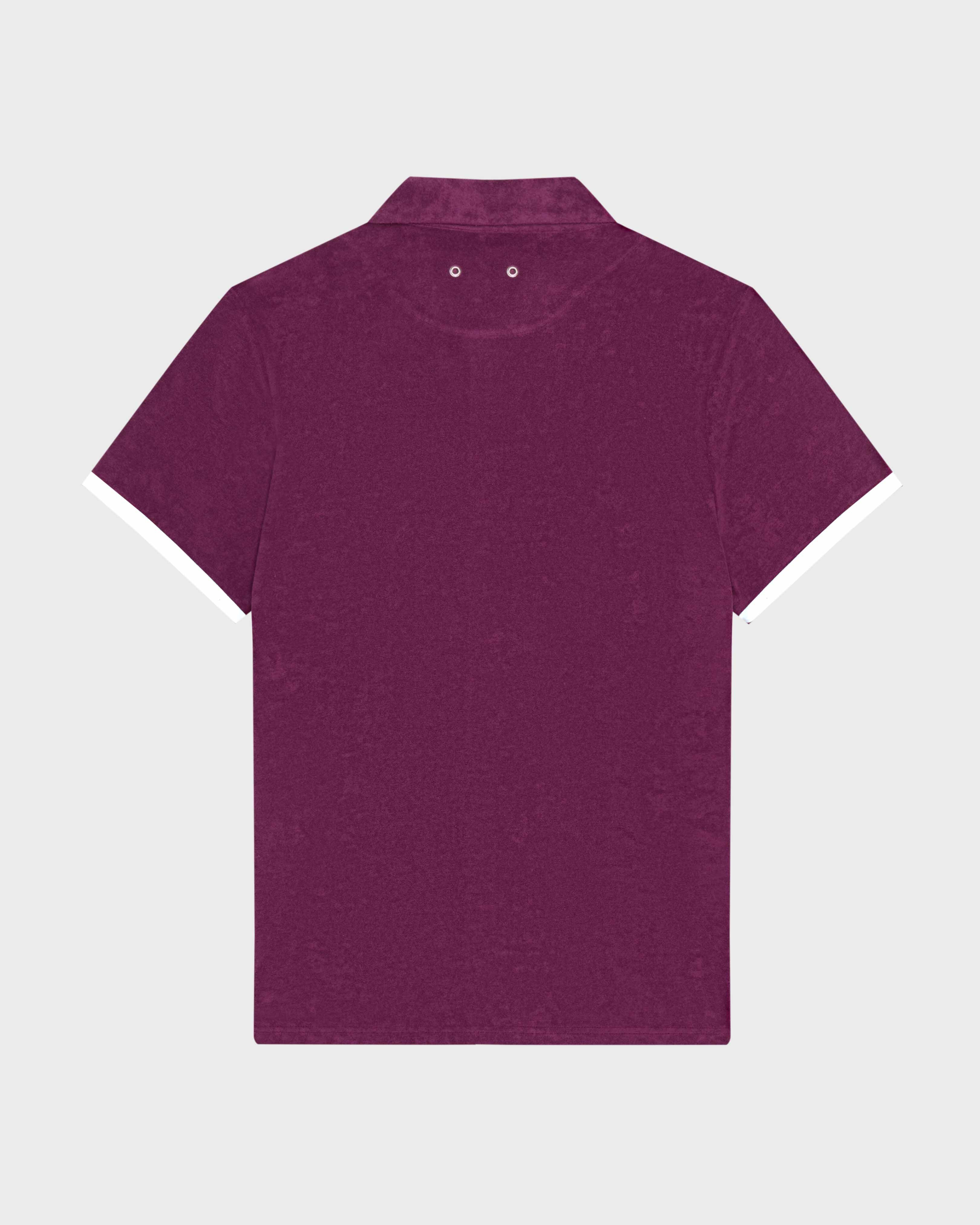 Camicia bowling uomo in spugna tinta unita KERALA back view