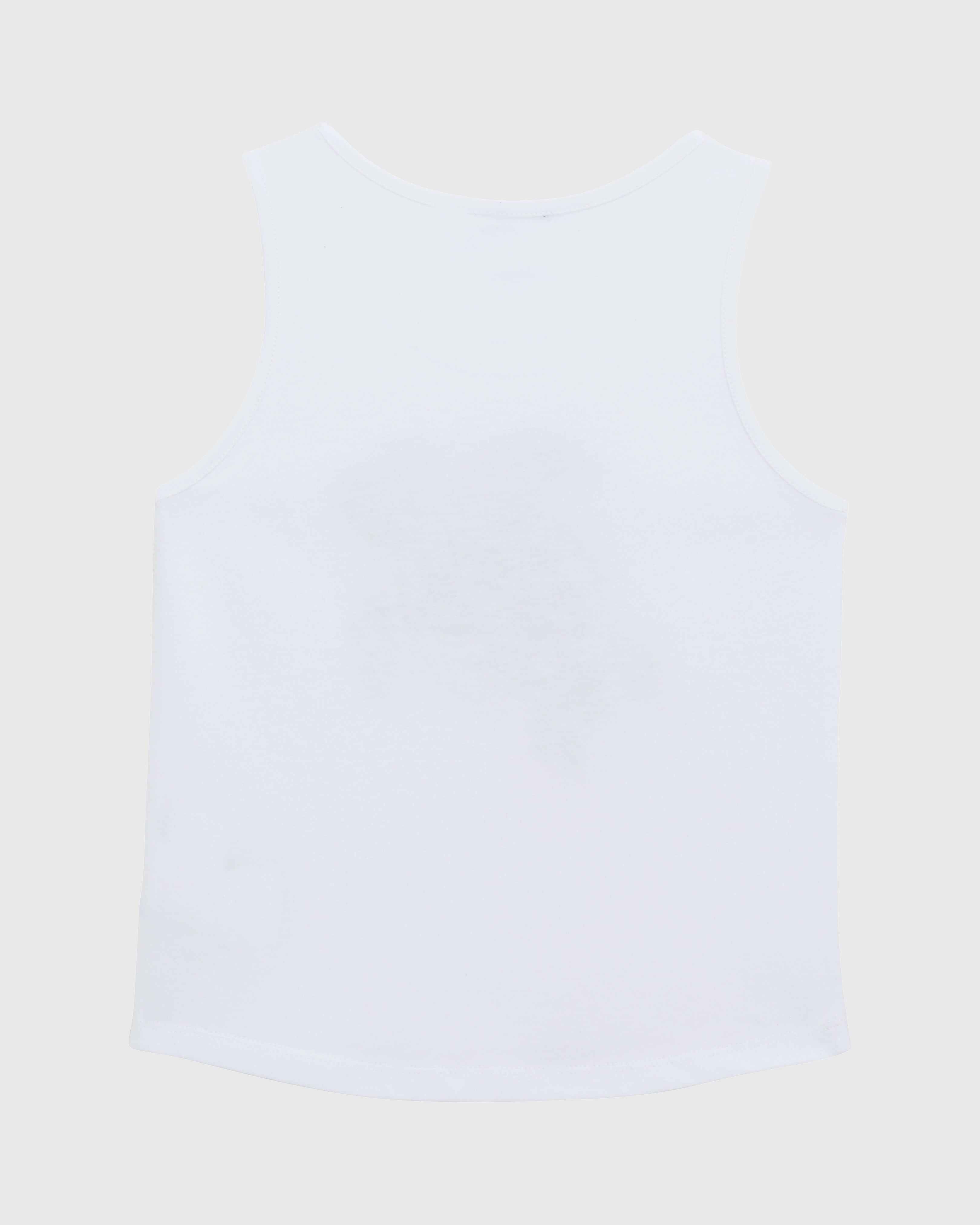 Girls Cotton Tank Top Turtle Glitter WHITE back view