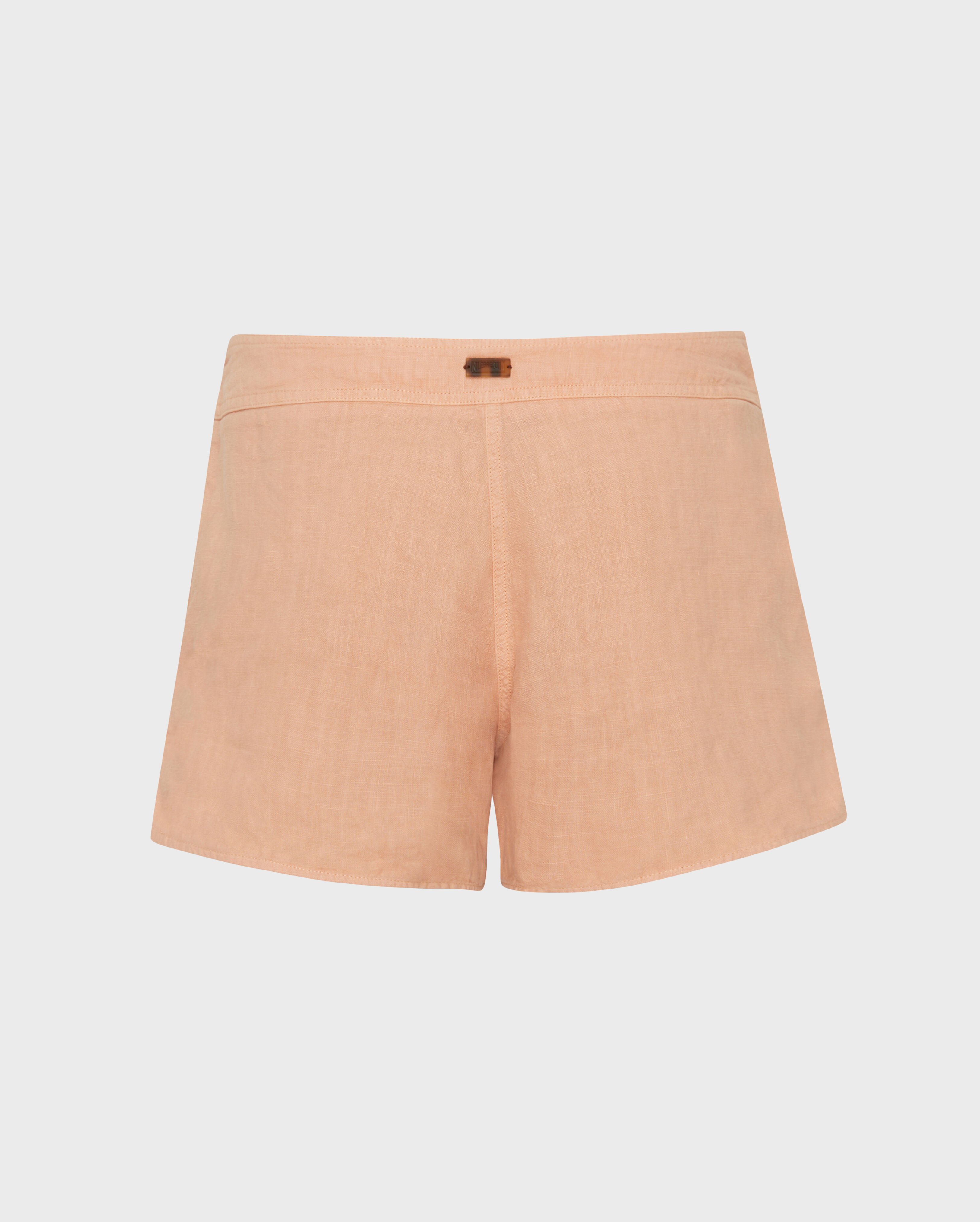 Women Linen Bermuda Shorts BLUSH back view