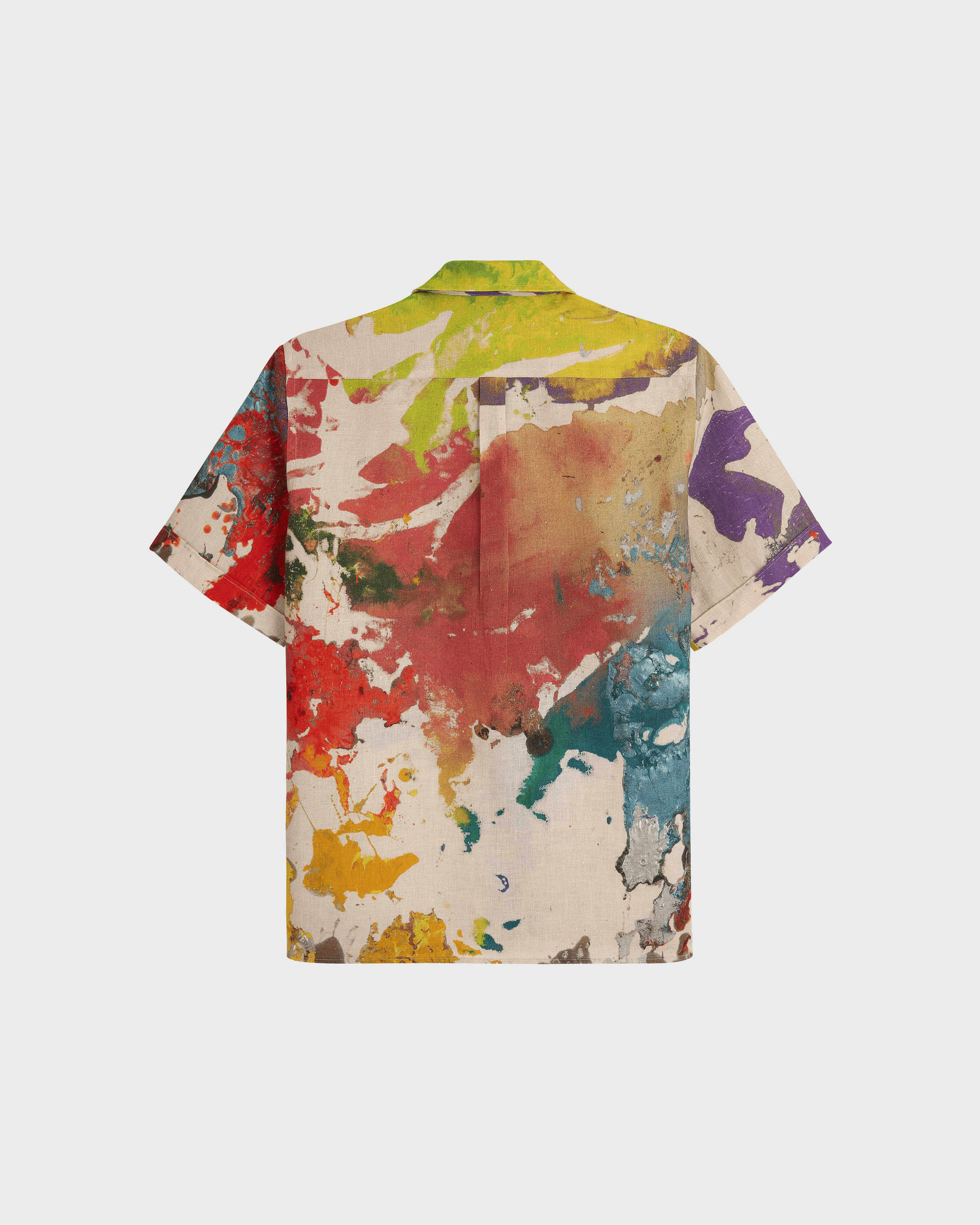 Chemise bowling en lin homme Gra - Vilebrequin x John M Armleder MULTICOLORE back view