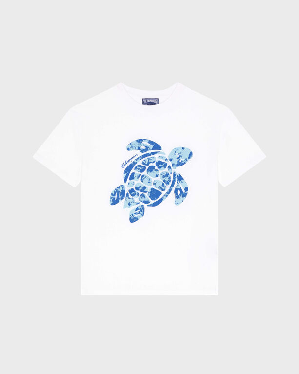 Vilebrequin - Boys Organic Cotton T-shirt Printed Turtle Coral Reef - Tee Shirt - Gabin - White - Size 12