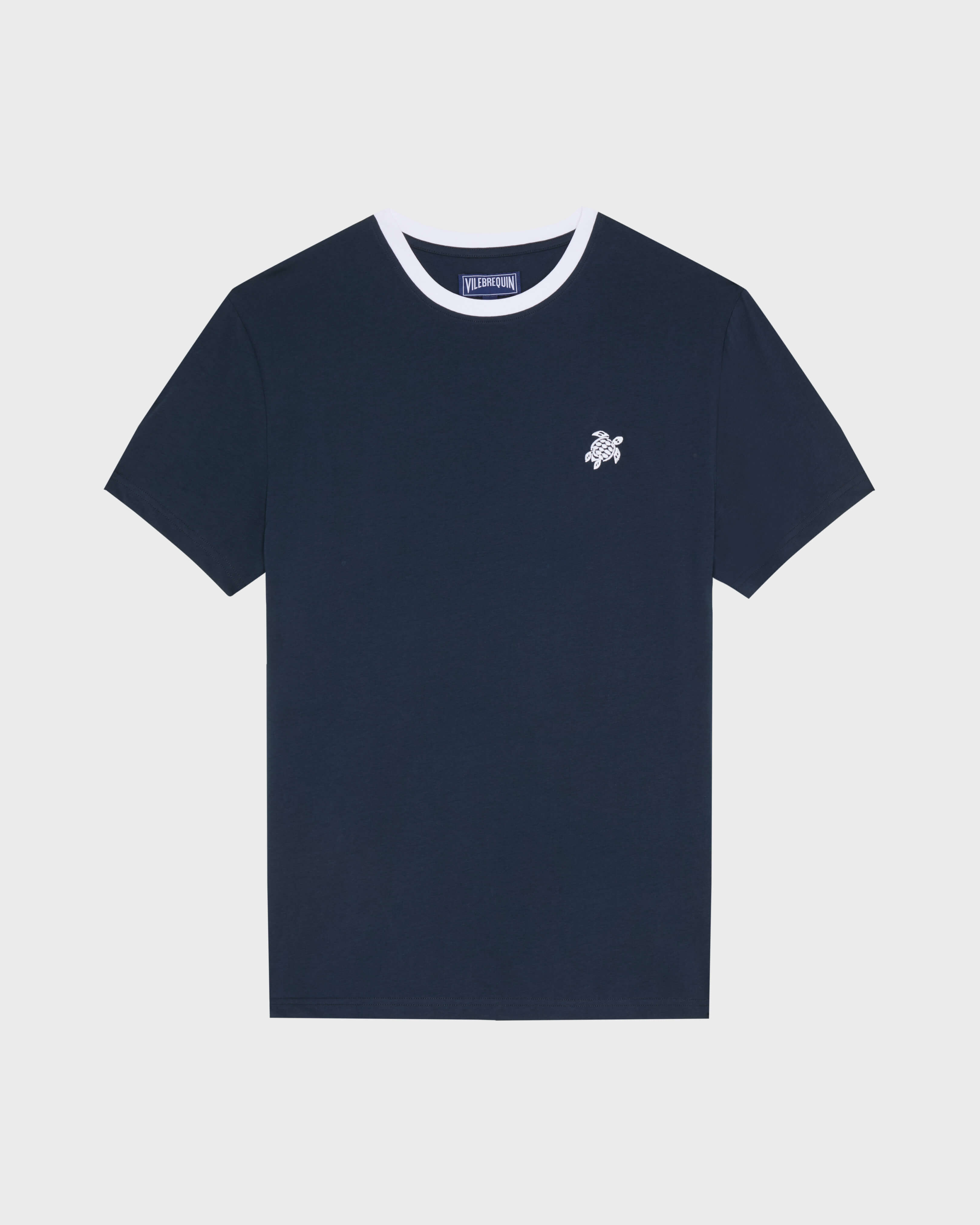 Men Organic Cotton Bicolor T-shirt NAVY front view