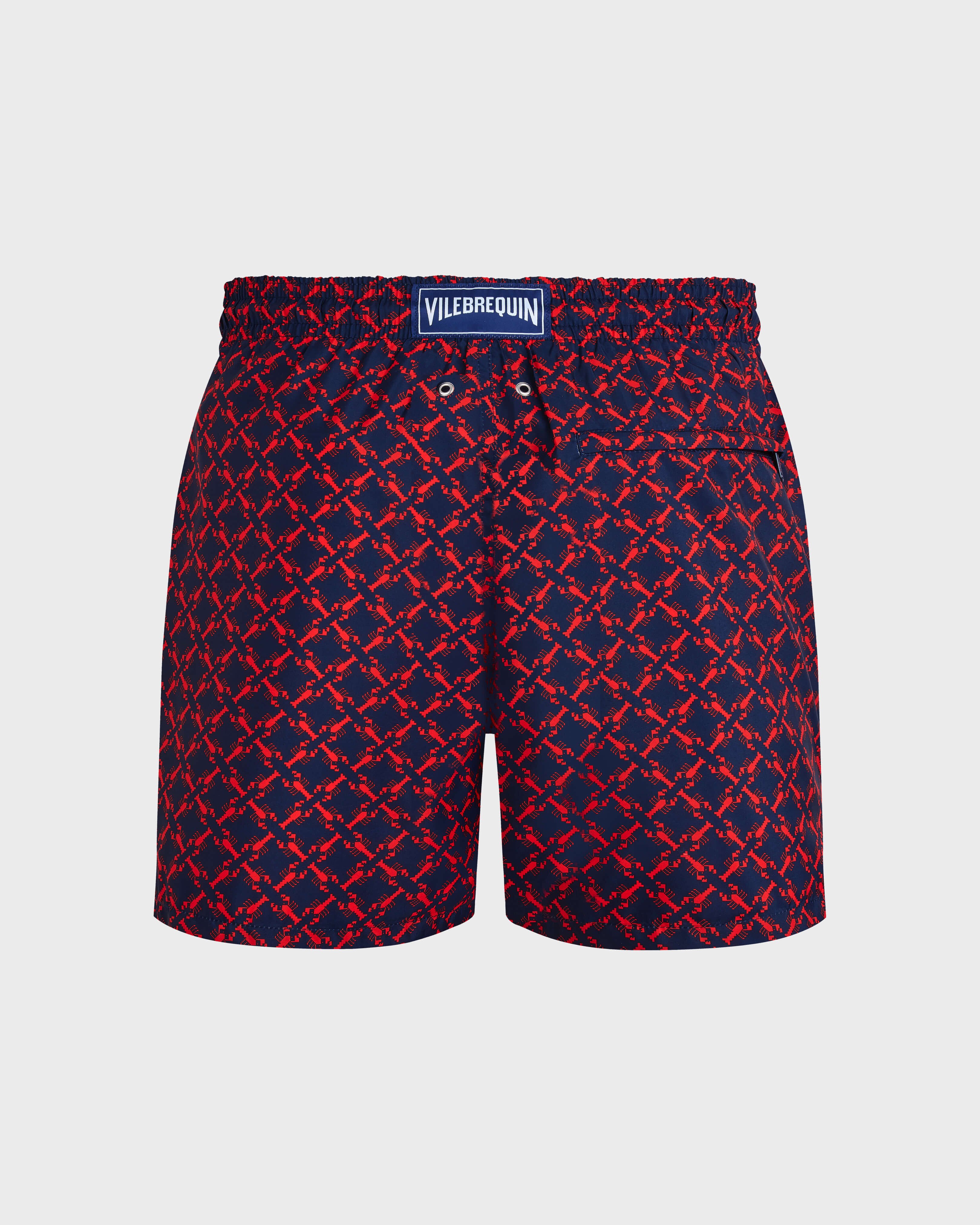 Men Ultra-light and packable Swim Shorts Homard Pixel NAVY back view