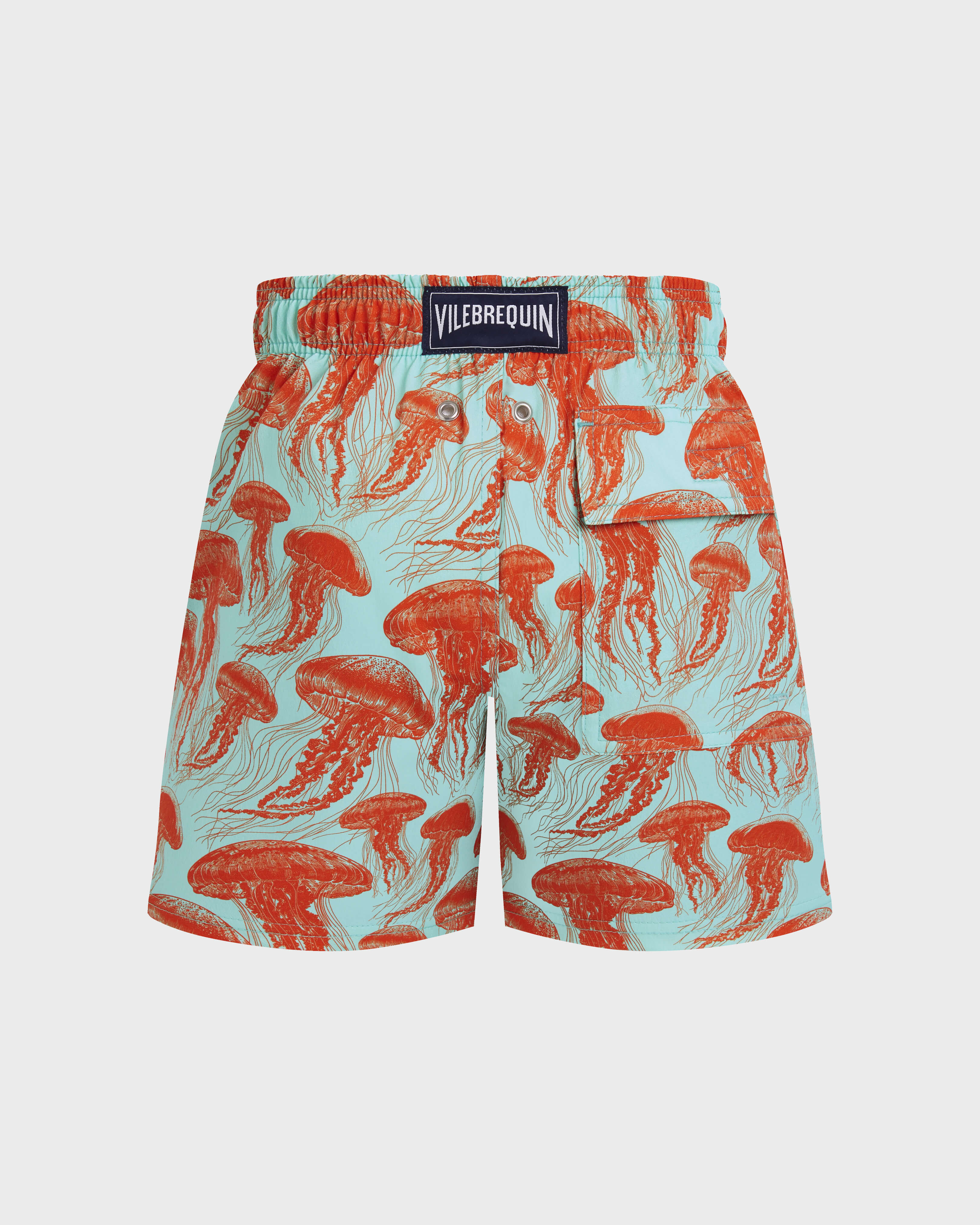 Pantaloncini mare bambino elasticizzati Jellyfish Dance CARIBBEAN back view