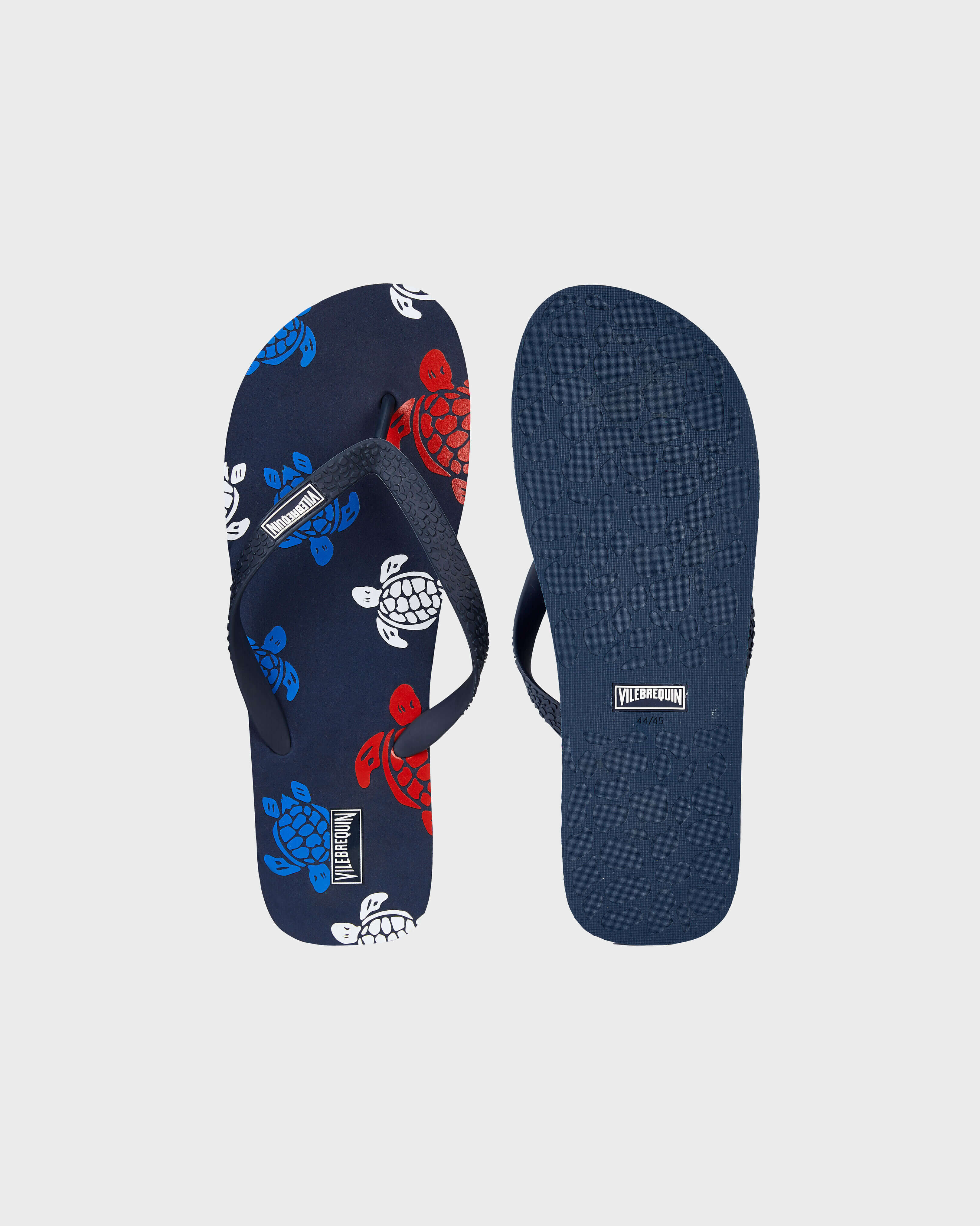 Men Beach Flip Flops Tortues Multicolores NAVY front view