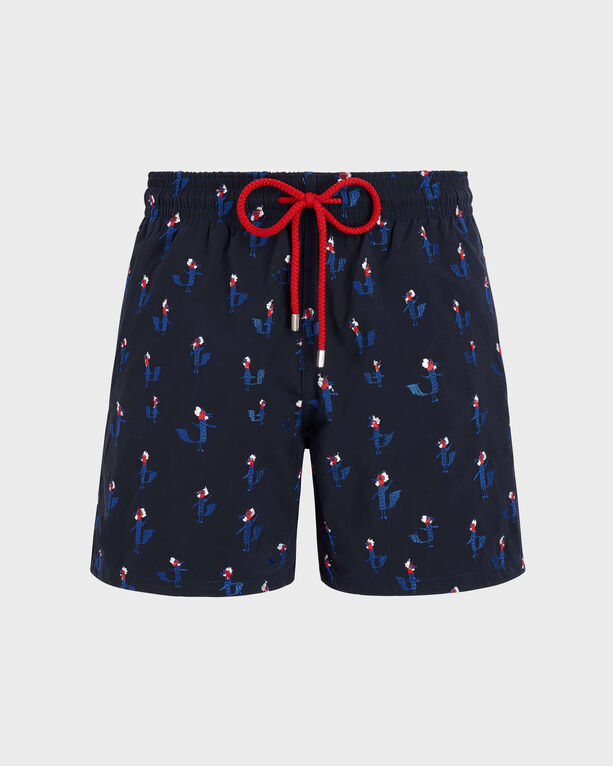 Vilebrequin - Men Swim Shorts Embroidered Cocorico! - Limited Edition - Swimwear - Mistral - Blue - Size XXL