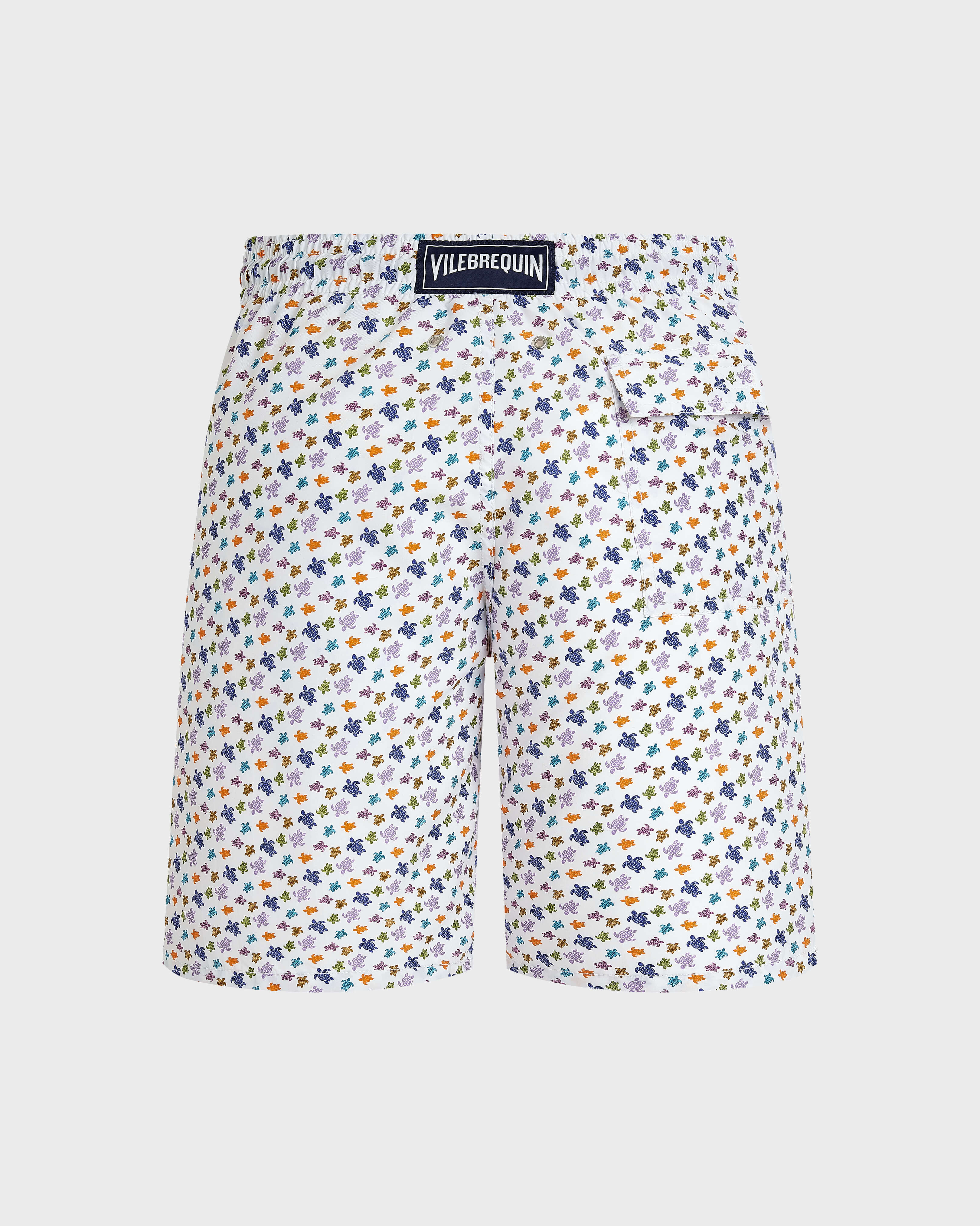 Lange Micro Ronde des Tortues Badeshorts für Herren WEISS back view