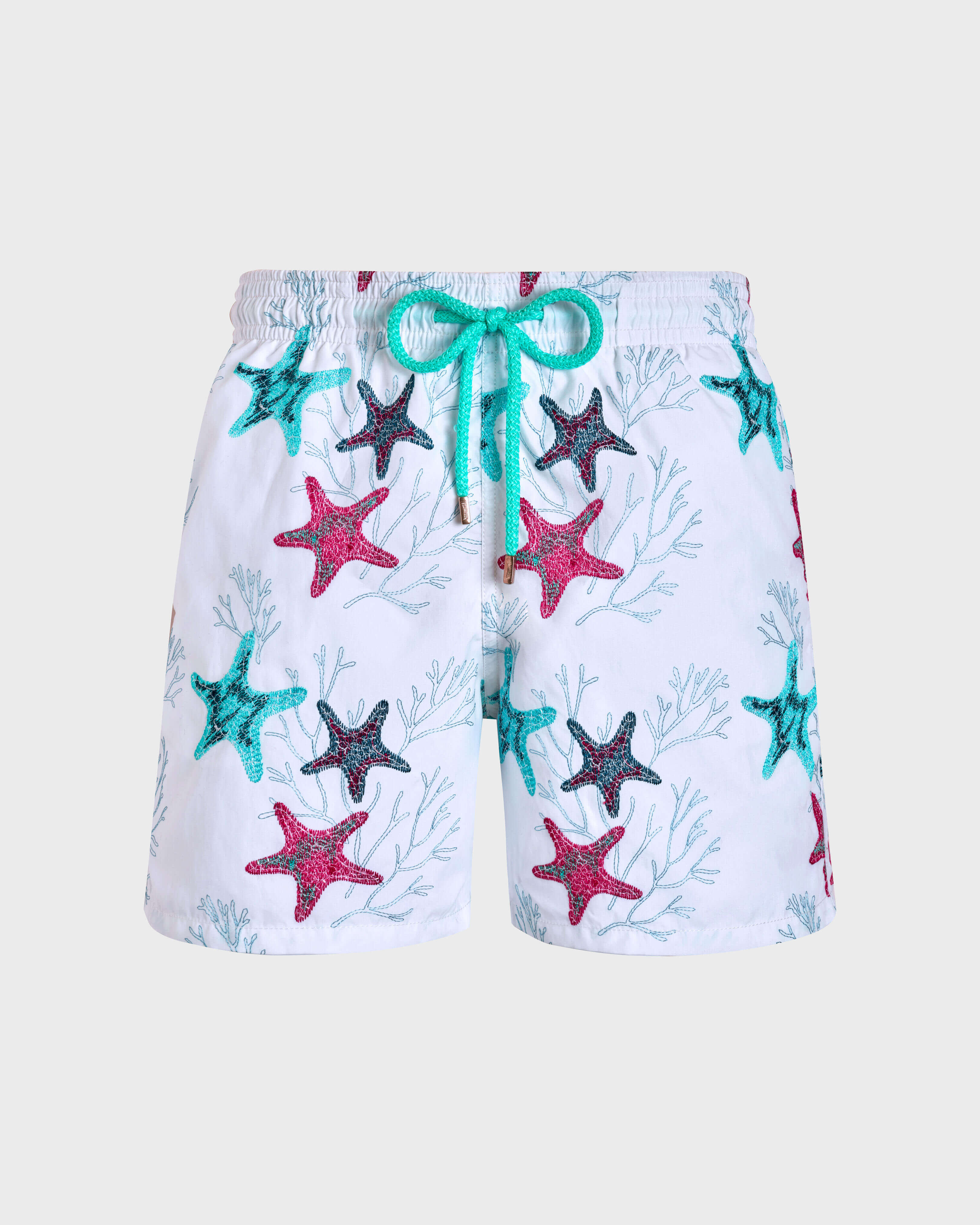 Costume da bagno uomo ricamato Glow Stars - Edizione limitata BIANCO front view