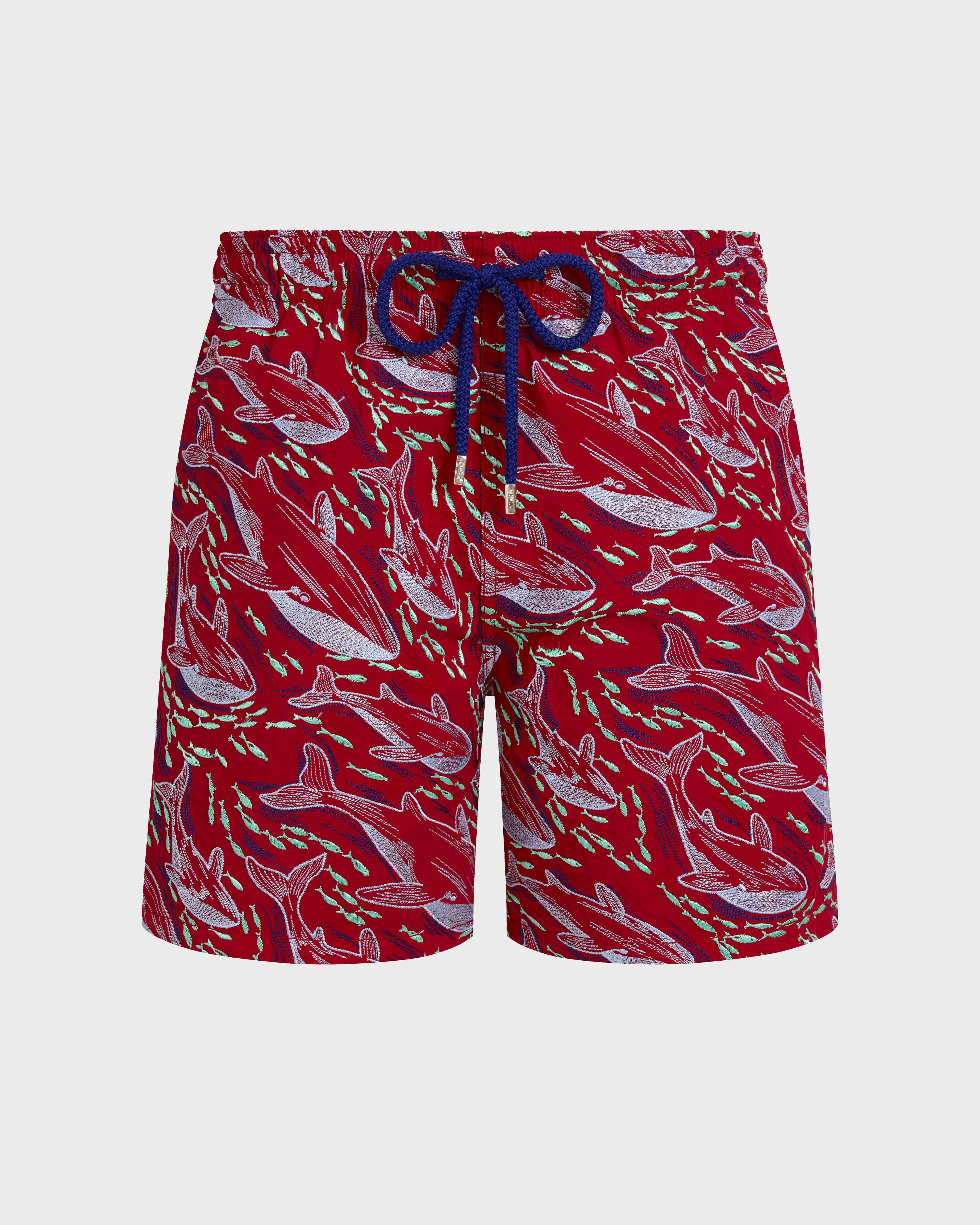 Bañador con bordado Whales Offset para hombre - Edición limitada LIPSTICK front view