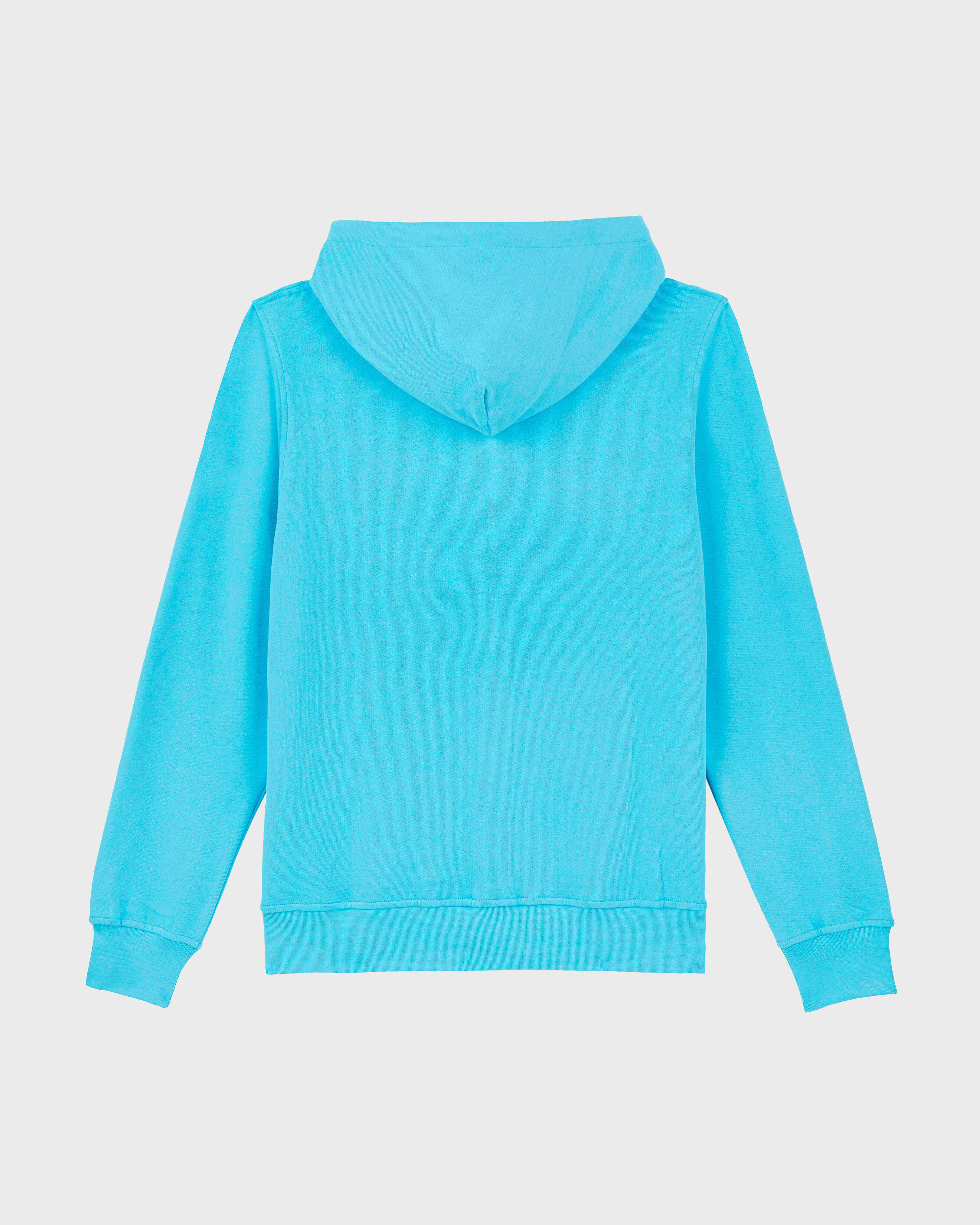 Men Cotton Full Zip Hoodie Sweatshirt Stitched Logo SANTORINI back view