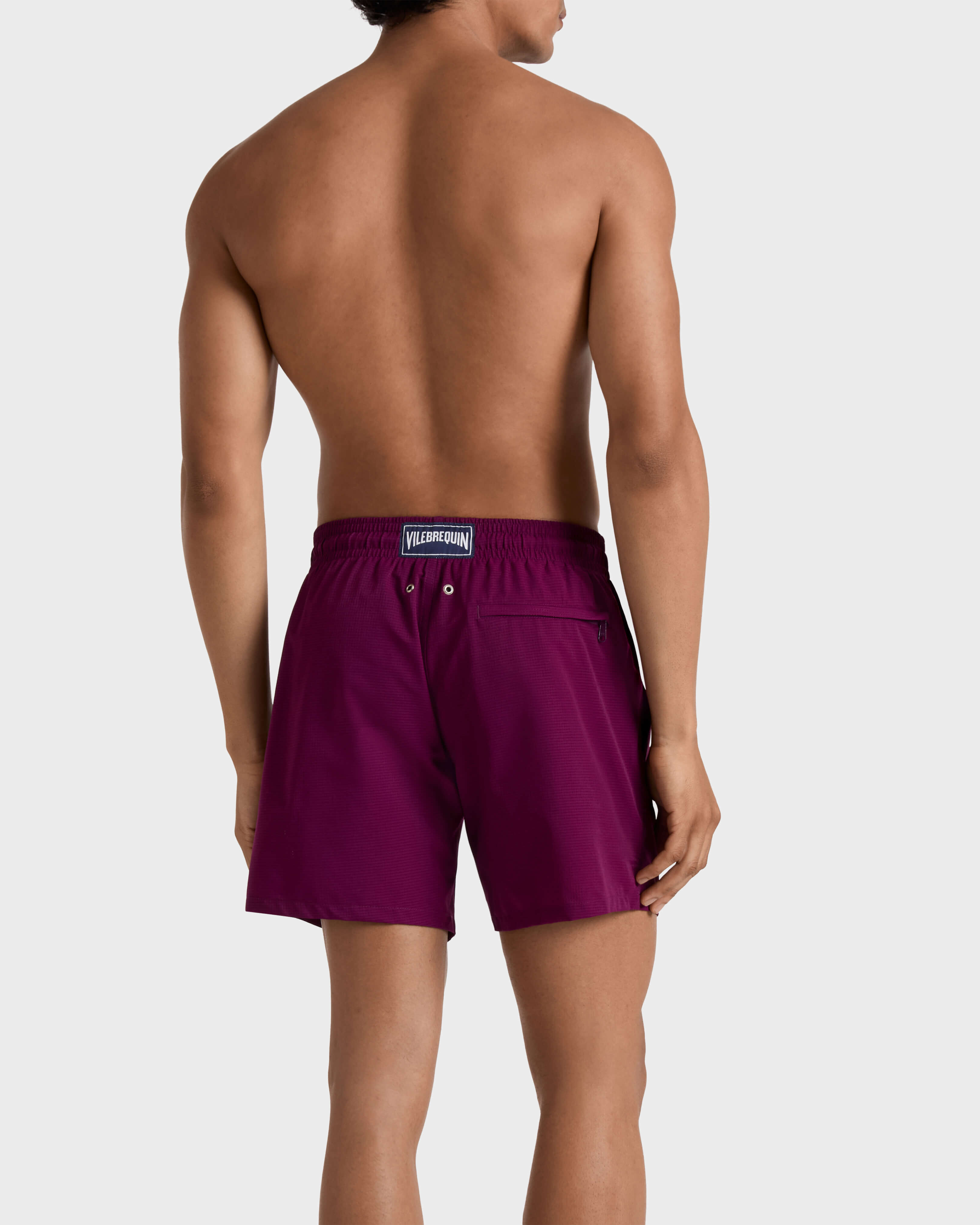Men Micro-Perforated Ultra-Light and Packable Swim Shorts Solid KERALA backworn view