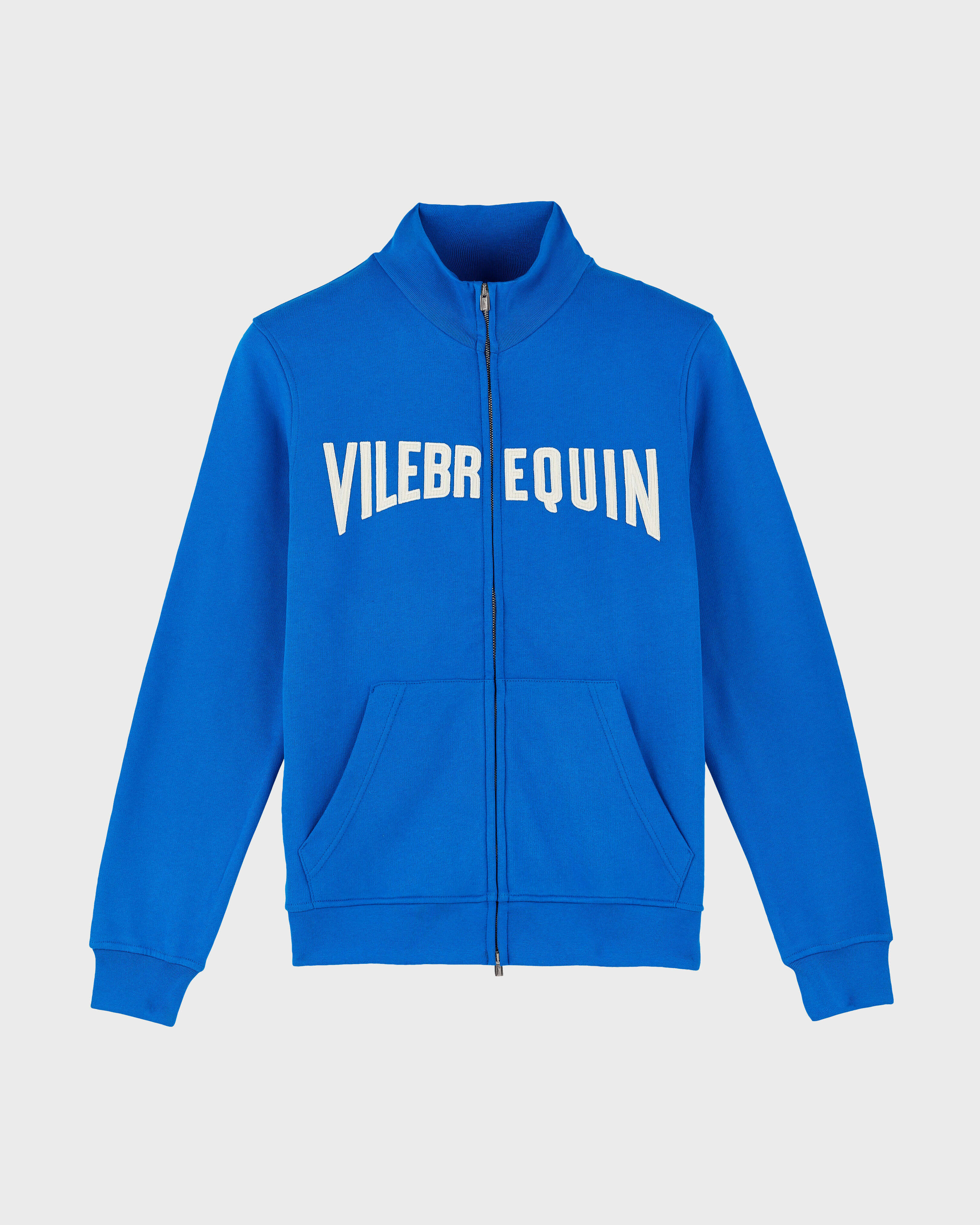 Men Cotton Full Zip Sweatshirt Stitched Logo PALACE front view