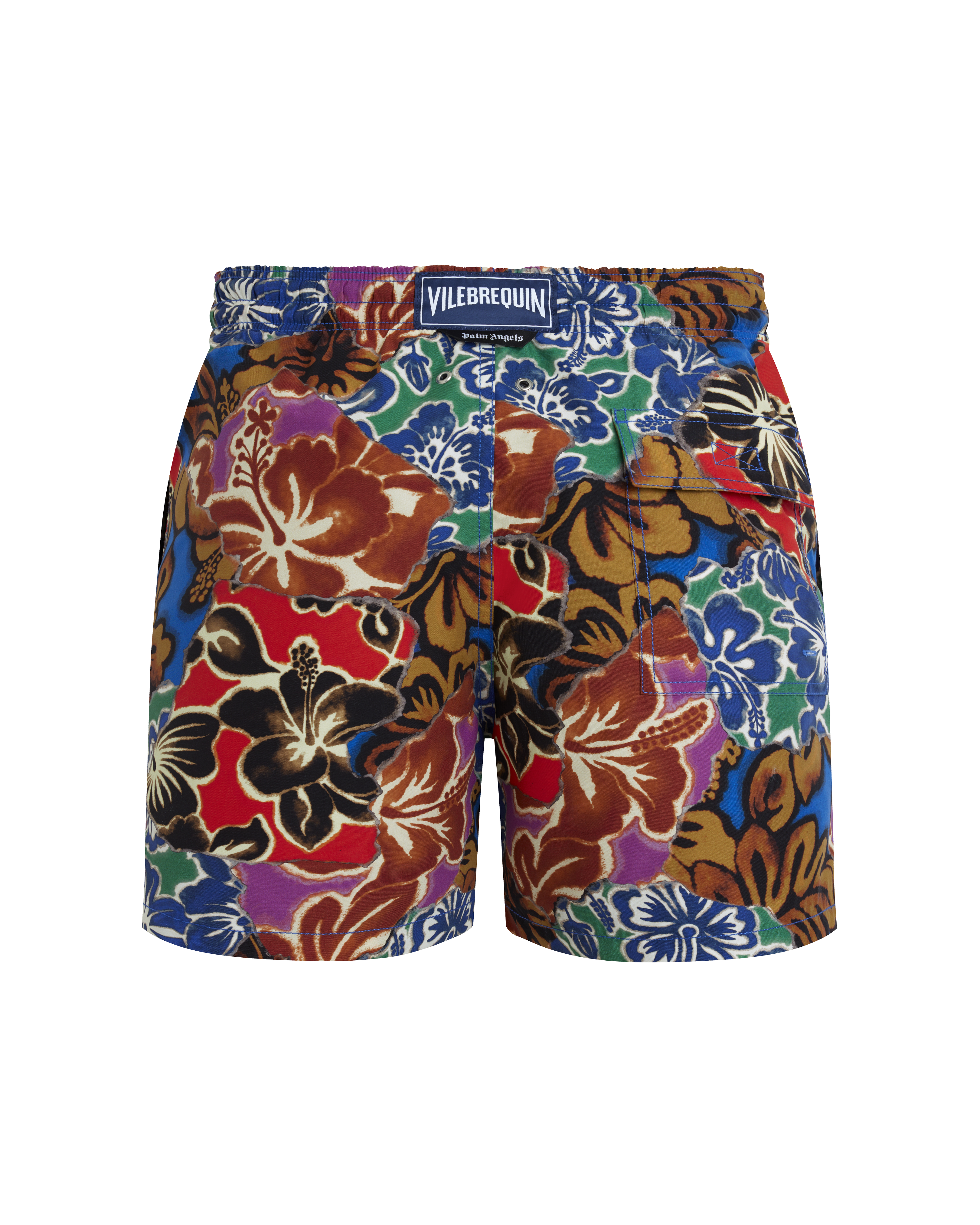 Men Swim Shorts Hawaiian Patchwork - VBQ x Palm Angels CELESTIAL back view